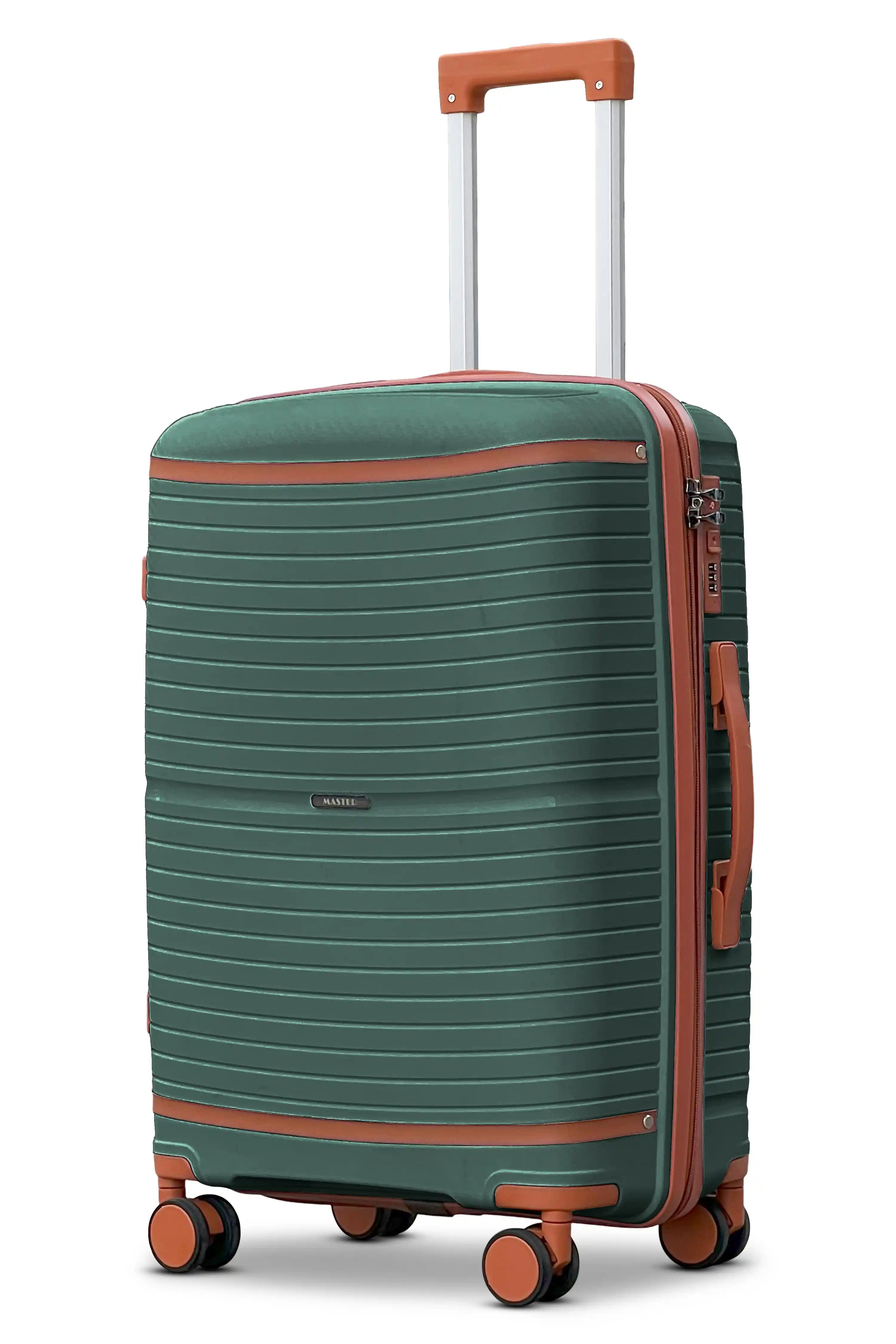 Textured 3 Pcs Set Hard Side Luggage Unbreakable PP Suitcase with Spinner Wheels