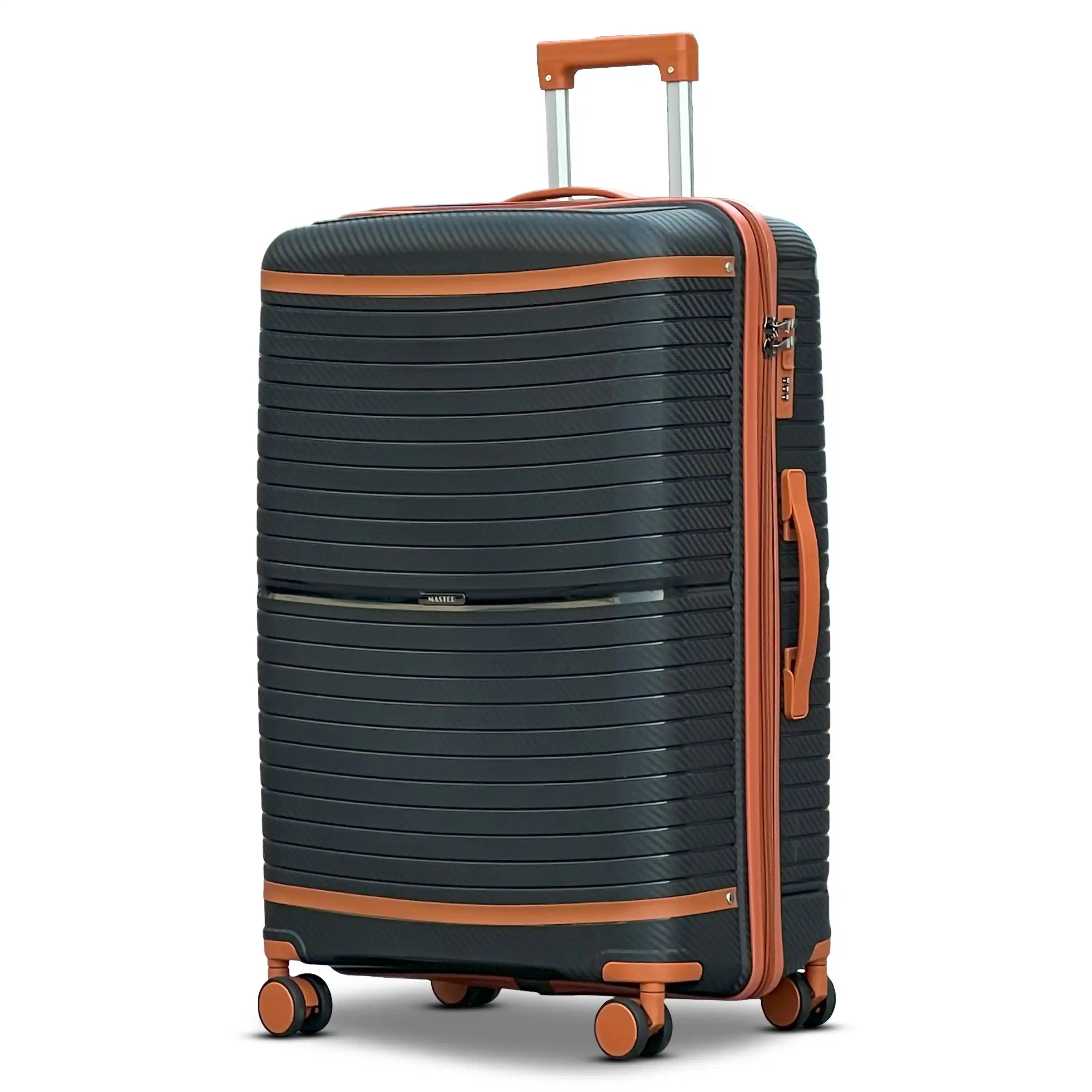 Textured 3 Pcs Set Hard Side Luggage Unbreakable PP Suitcase with Spinner Wheels
