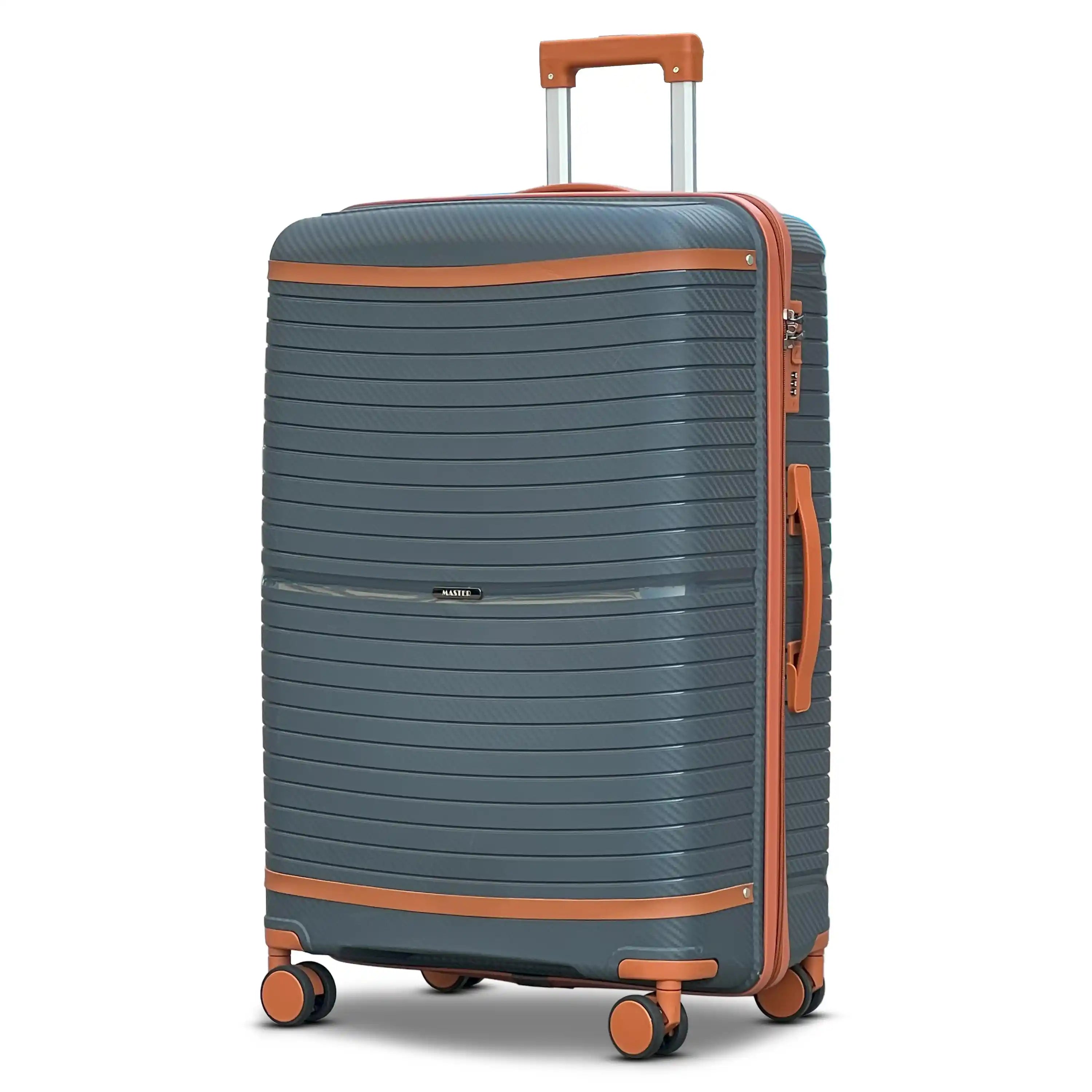 Textured 3 Pcs Set Hard Side Luggage Unbreakable PP Suitcase with Spinner Wheels