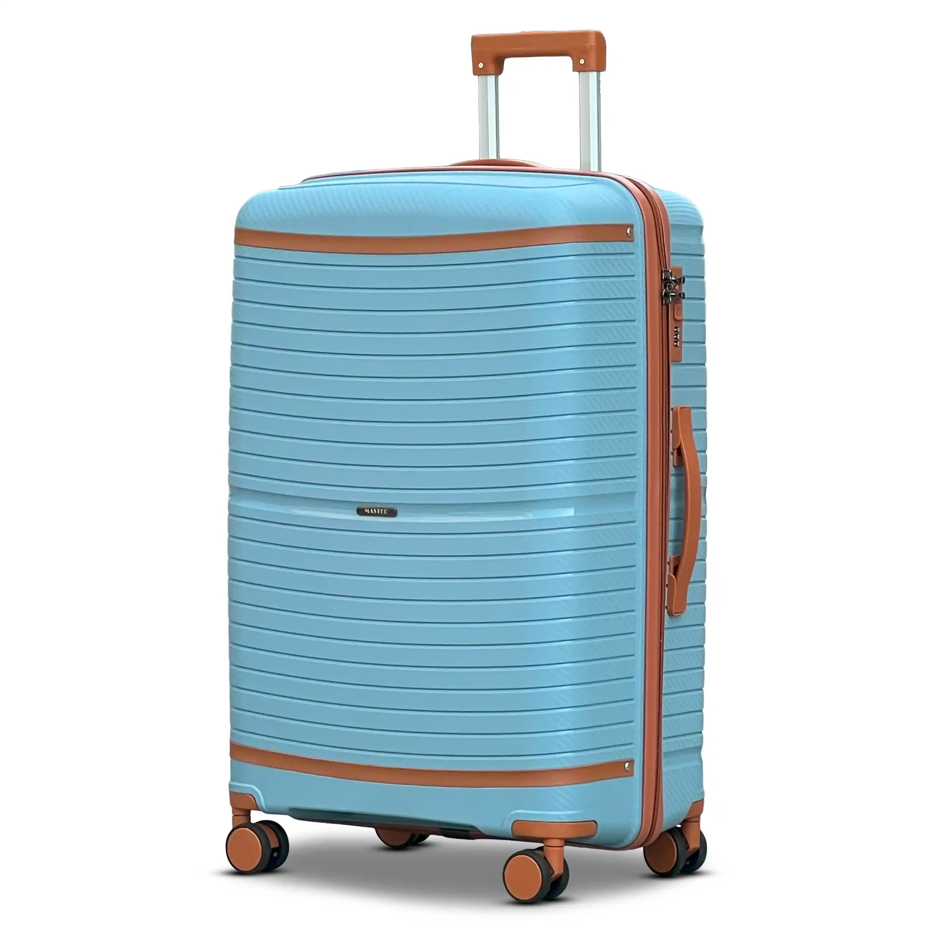 Textured 3 Pcs Set Hard Side Luggage Unbreakable PP Suitcase with Spinner Wheels