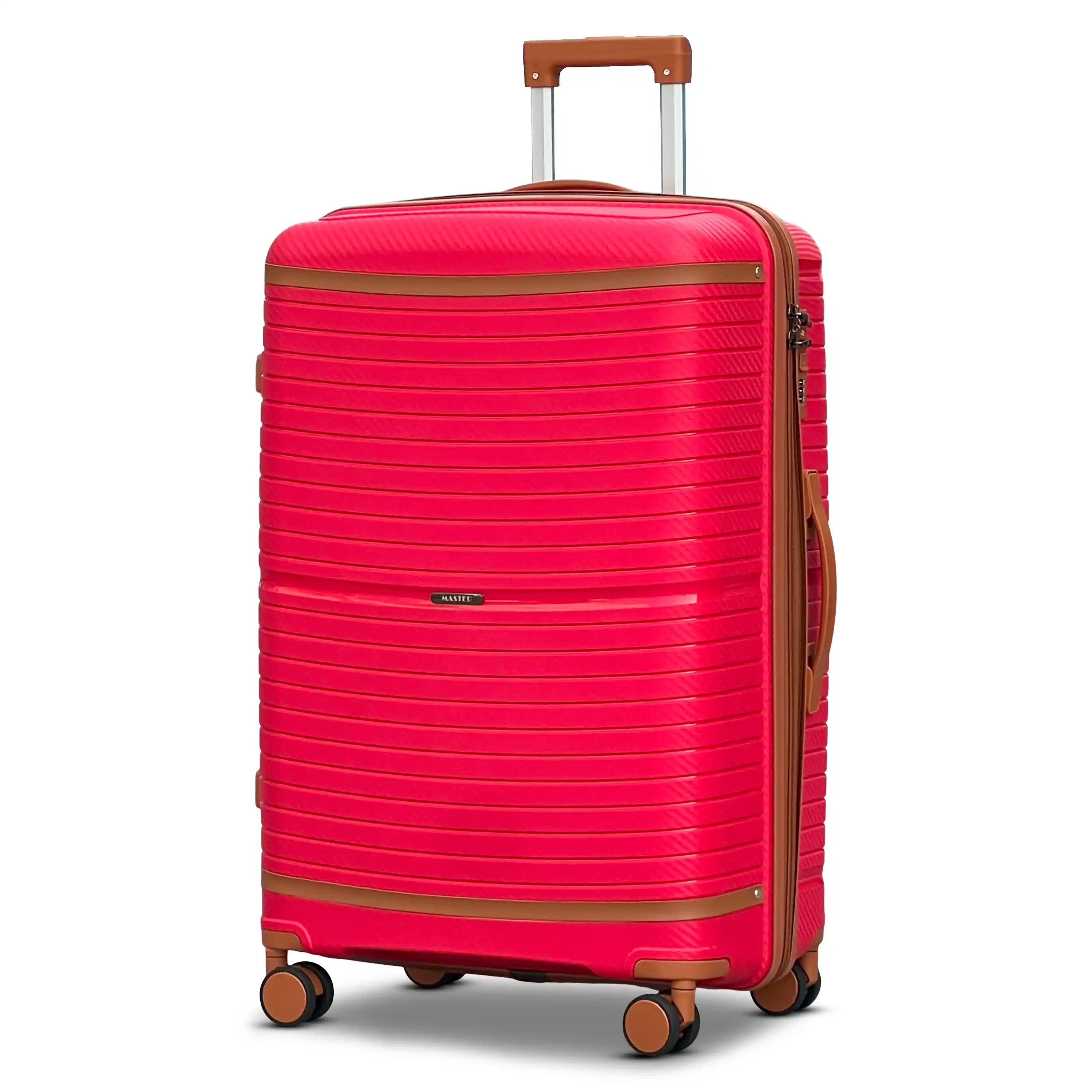 Textured 3 Pcs Set Hard Side Luggage Unbreakable PP Suitcase with Spinner Wheels