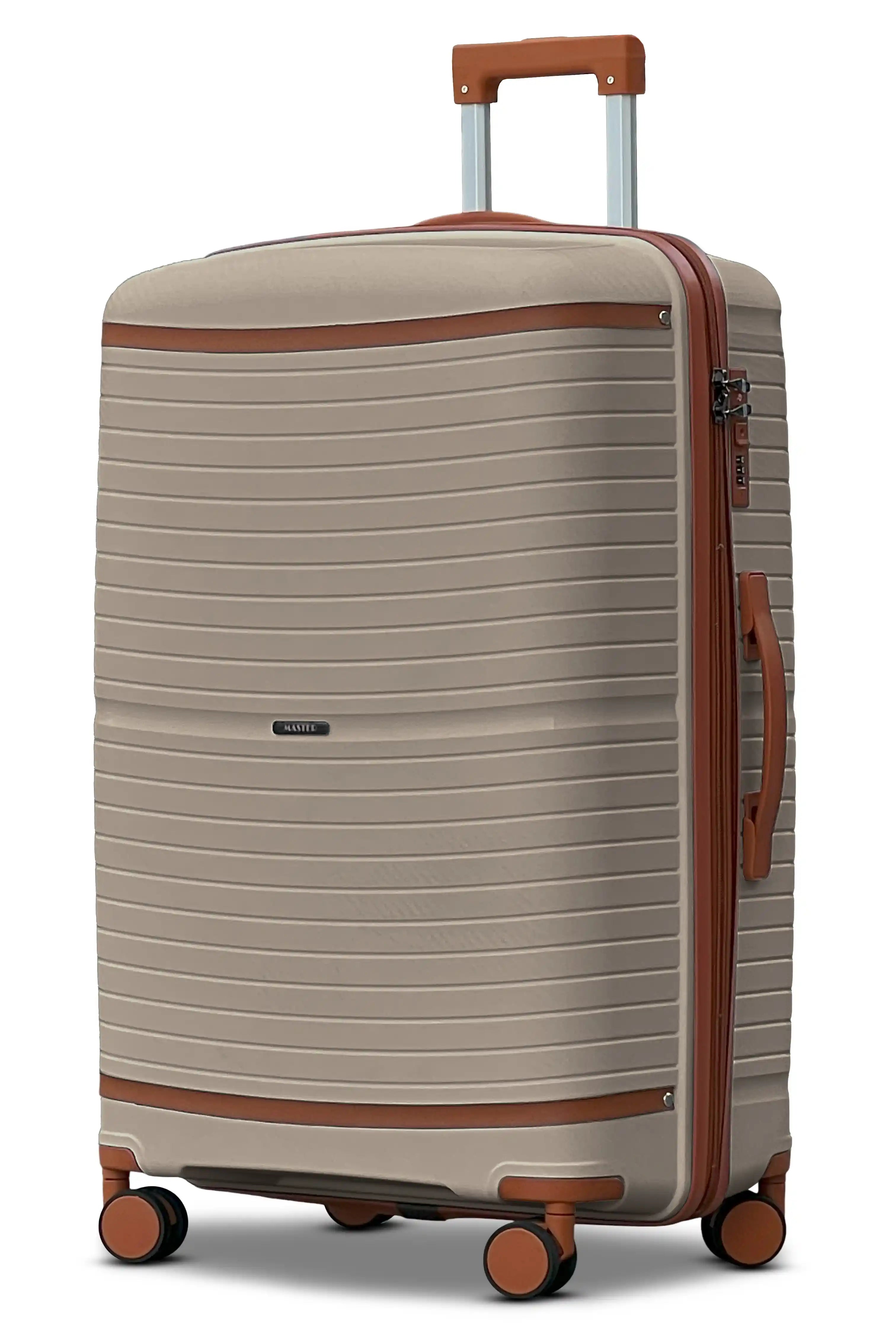 Textured 3 Pcs Set Hard Side Luggage Unbreakable PP Suitcase with Spinner Wheels