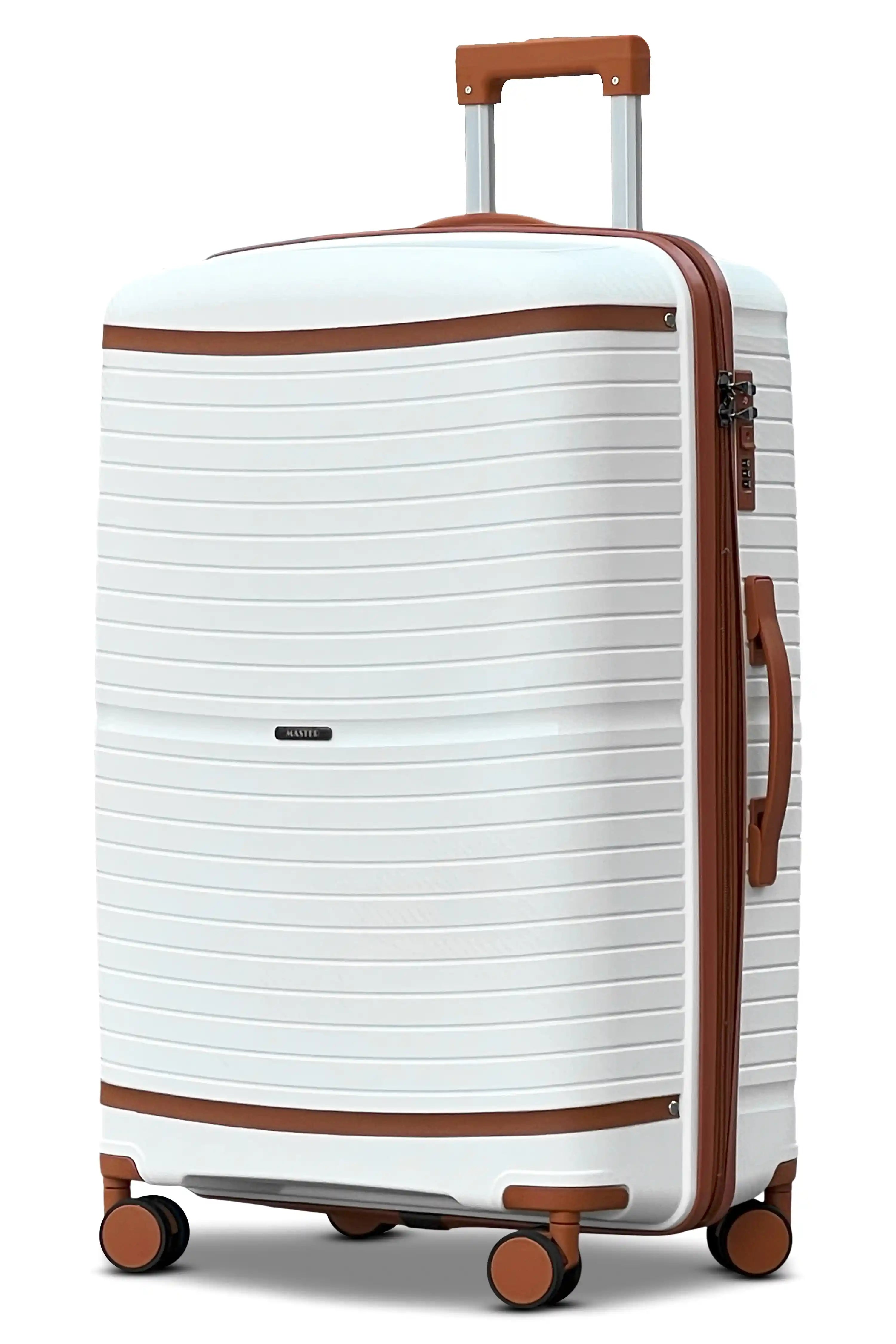 Textured 3 Pcs Set Hard Side Luggage Unbreakable PP Suitcase with Spinner Wheels