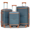 Textured 3 Pcs Set Hard Side Luggage Unbreakable PP Suitcase with Spinner Wheels