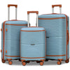 Textured 3 Pcs Set Hard Side Luggage Unbreakable PP Suitcase with Spinner Wheels