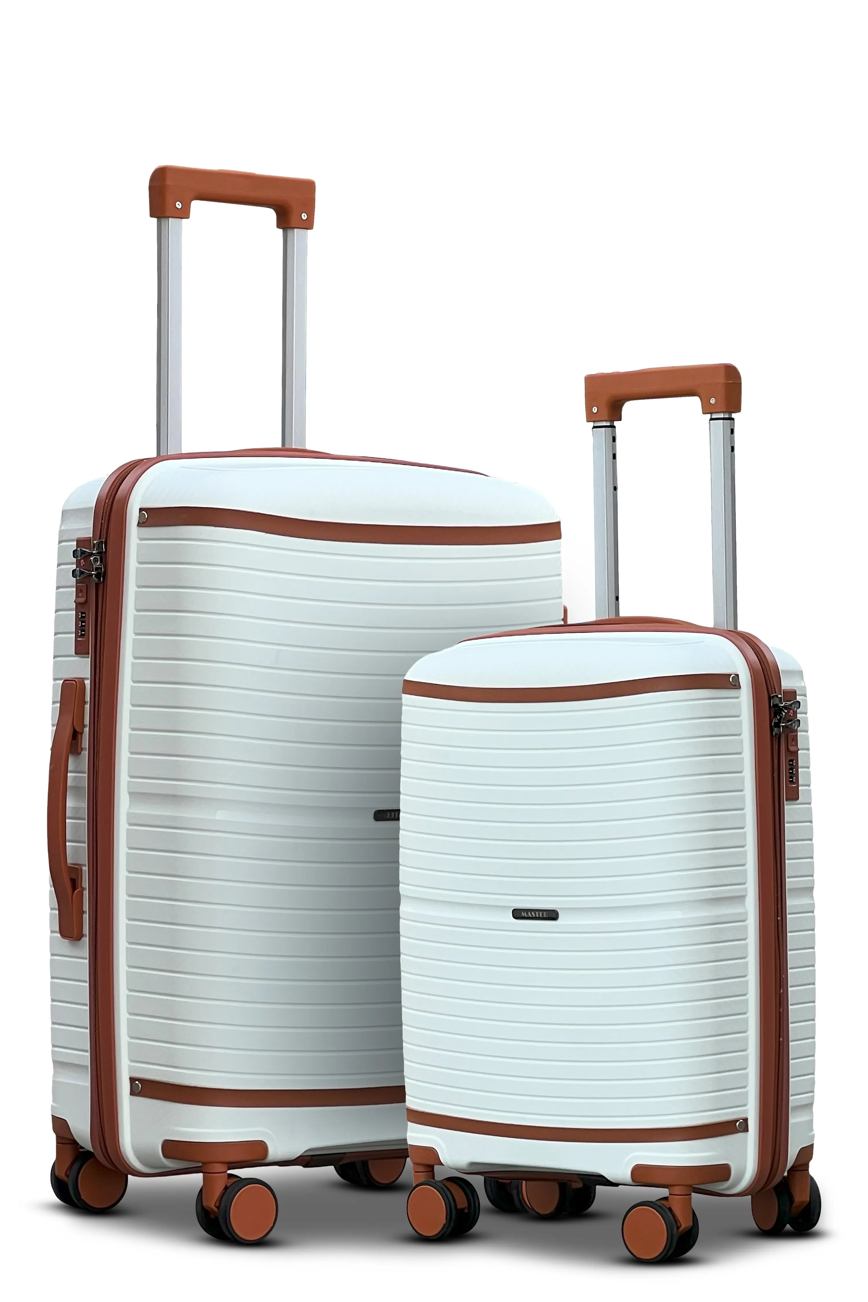 Textured 3 Pcs Set Hard Side Luggage Unbreakable PP Suitcase with Spinner Wheels