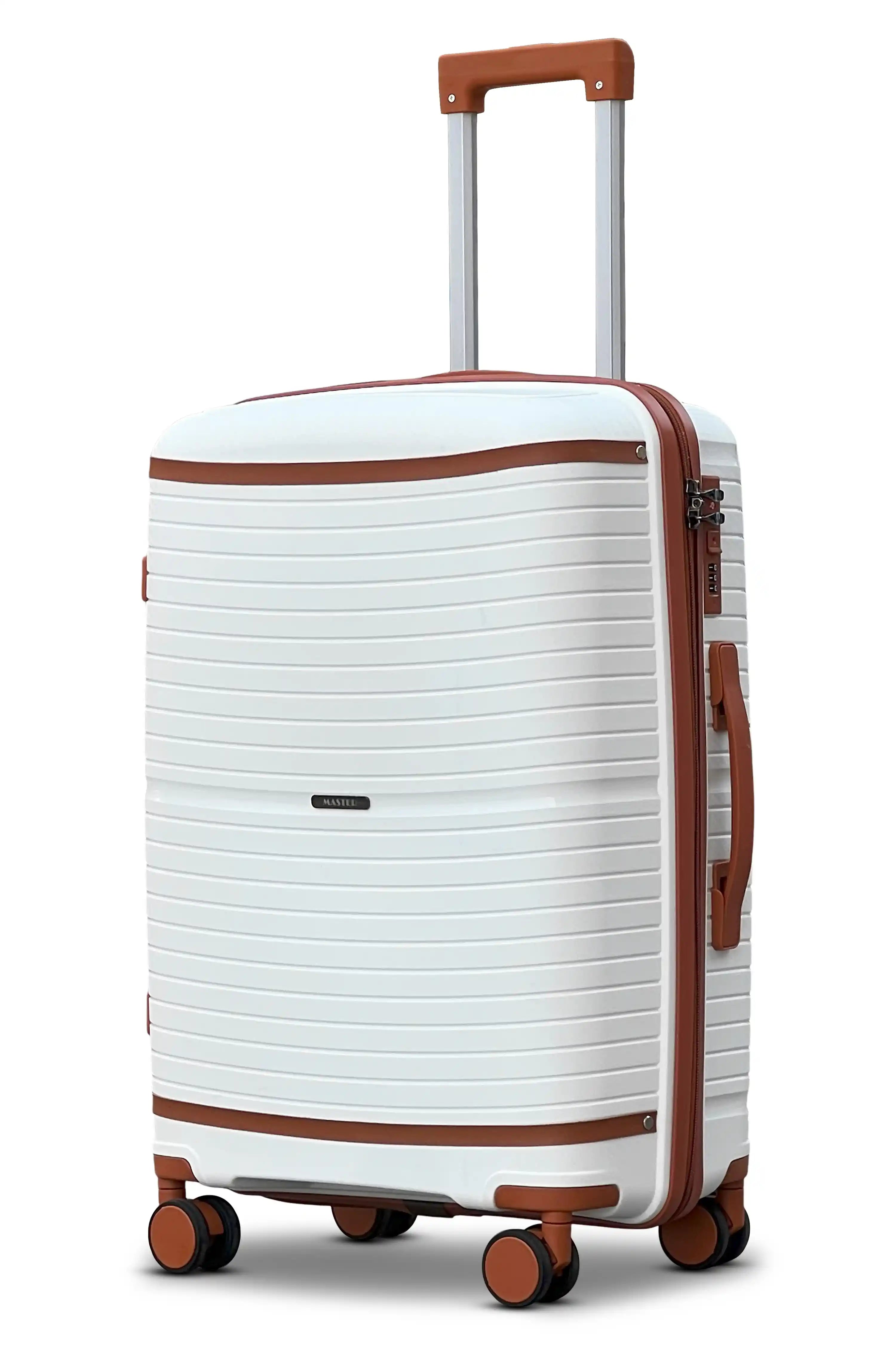 Textured 3 Pcs Set Hard Side Luggage Unbreakable PP Suitcase with Spinner Wheels