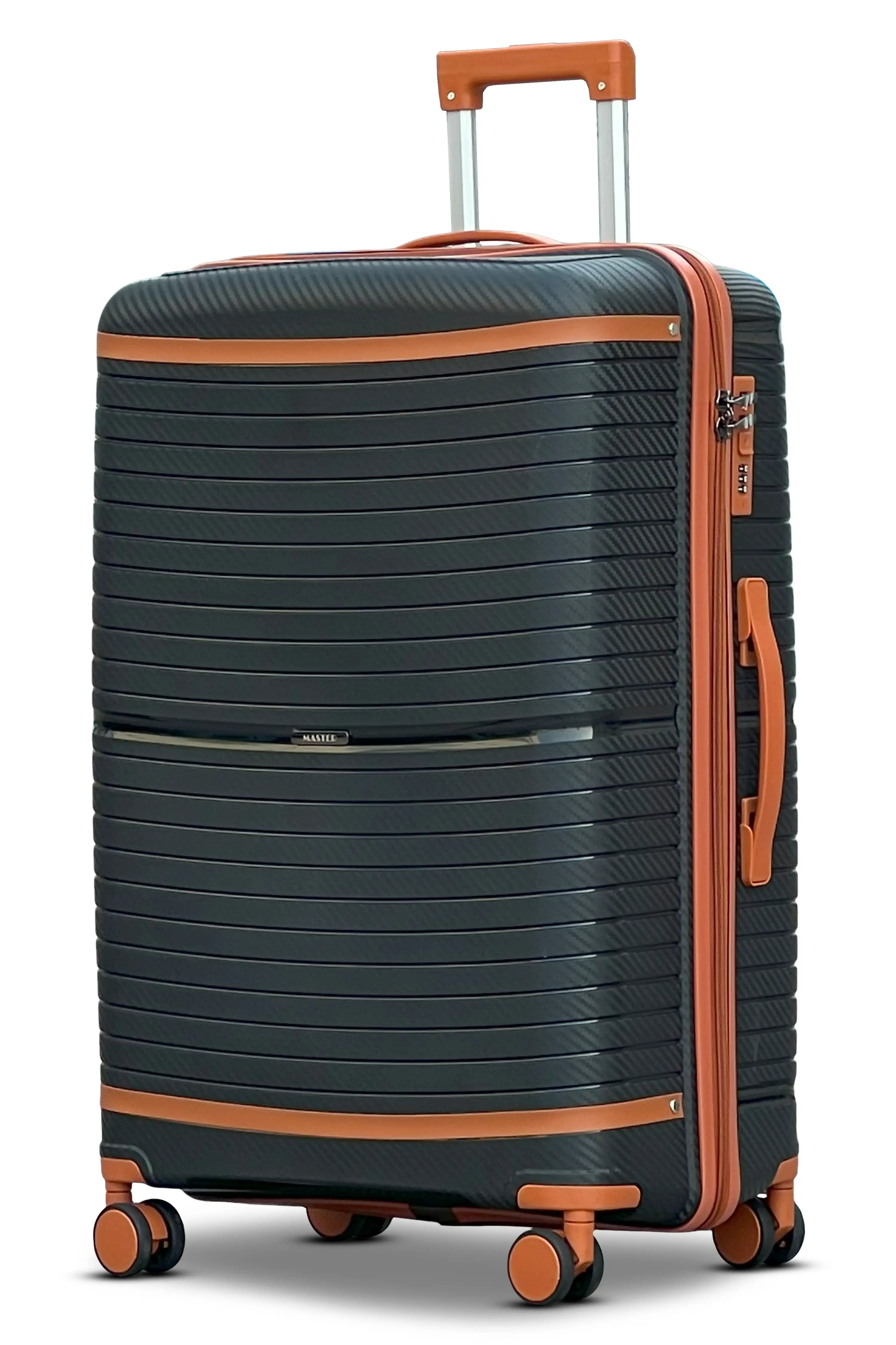 Textured 3 Pcs Set Hard Side Luggage Unbreakable PP Suitcase with Spinner Wheels