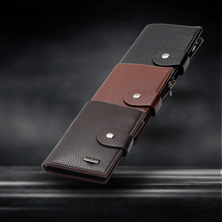 Thin PU Leather Credit Card Holder Button Wallet | Long Multi Card Slot Coin Purse Zaappy