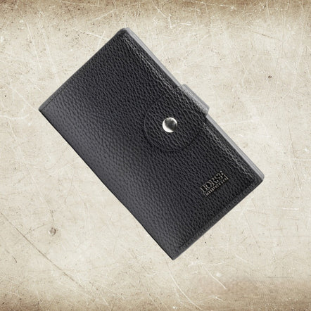 Thin PU Leather Credit Card Holder Button Wallet | Long Multi Card Slot Coin Purse