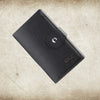 Thin PU Leather Credit Card Holder Button Wallet | Long Multi Card Slot Coin Purse