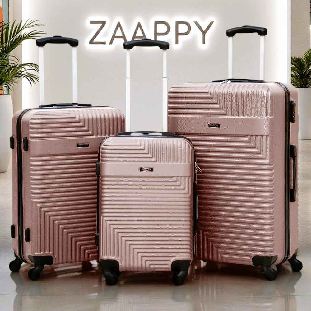 Travel Way ABS Luggage Set | Lightweight Hard Case with Spinner Wheels | Durable Trolley Bags | 3 Piece Set 20" 24" 28"