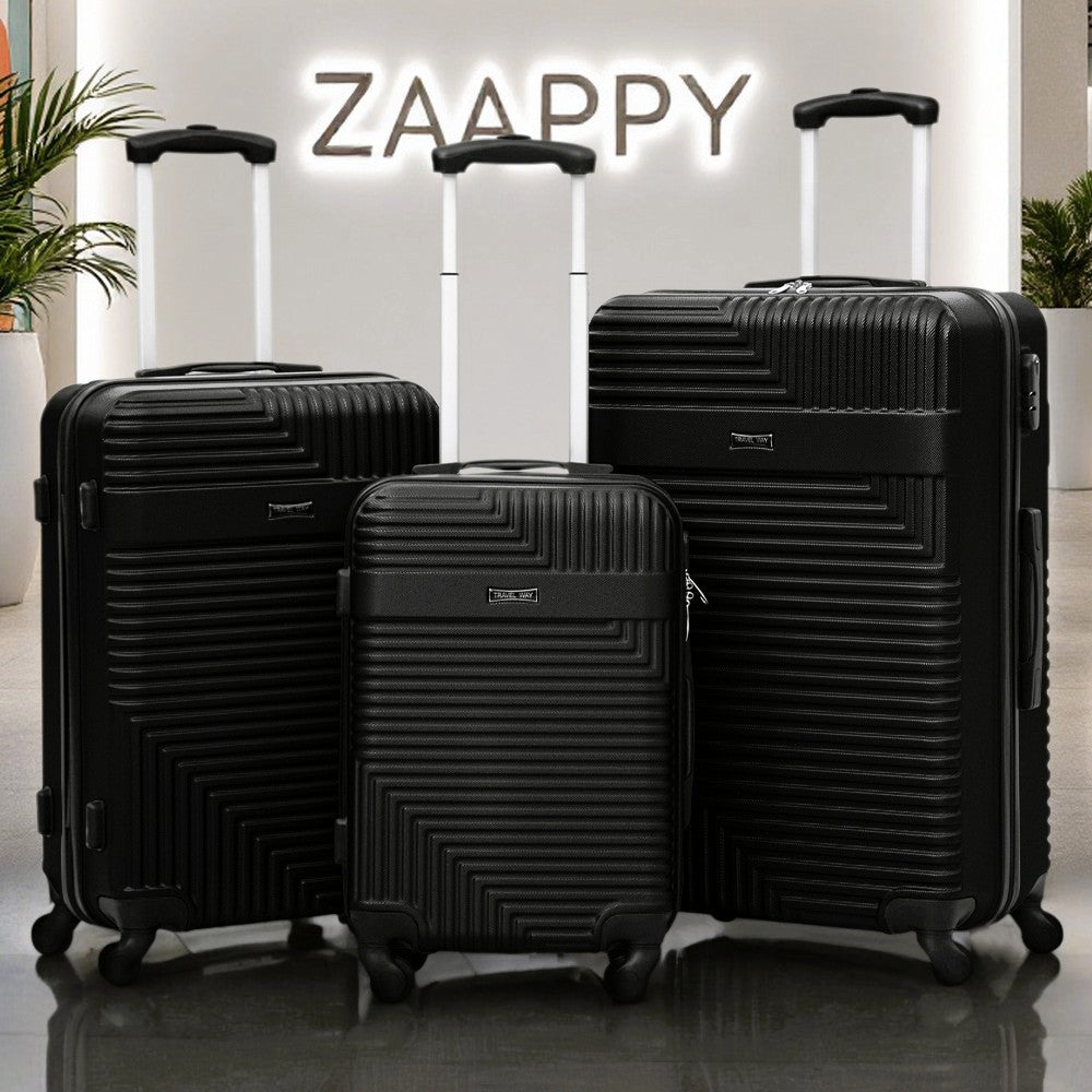 Travel Way ABS Luggage Set | Lightweight Hard Case with Spinner Wheels | Durable Trolley Bags | 3 Piece Set 20" 24" 28"
