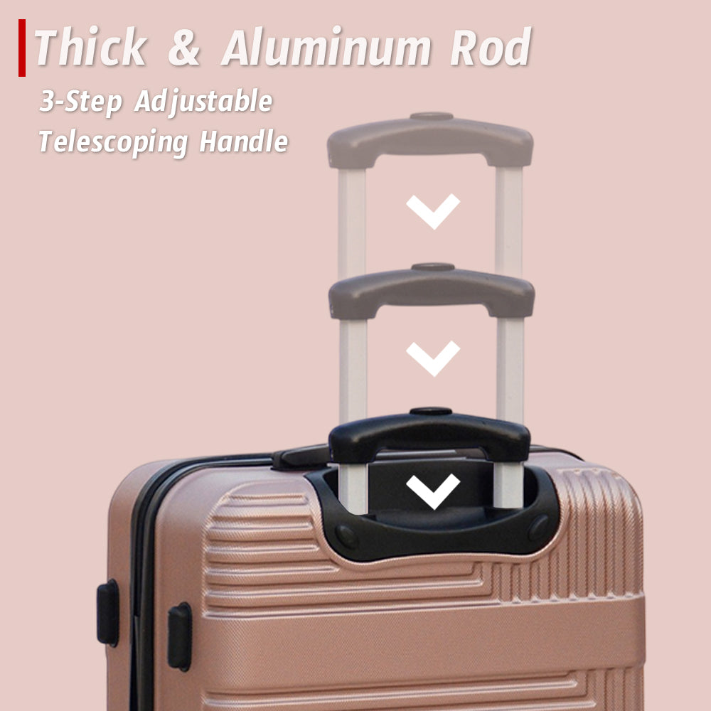 Travel Way ABS Luggage Set | Lightweight Hard Case with Spinner Wheels | Durable Trolley Bags | 3 Piece Set 20" 24" 28"