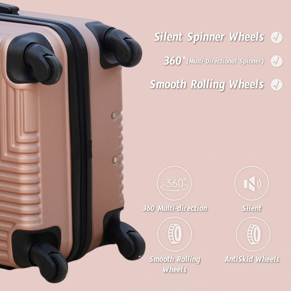 Travel Way ABS Luggage Set | Lightweight Hard Case with Spinner Wheels | Durable Trolley Bags | 3 Piece Set 20" 24" 28"