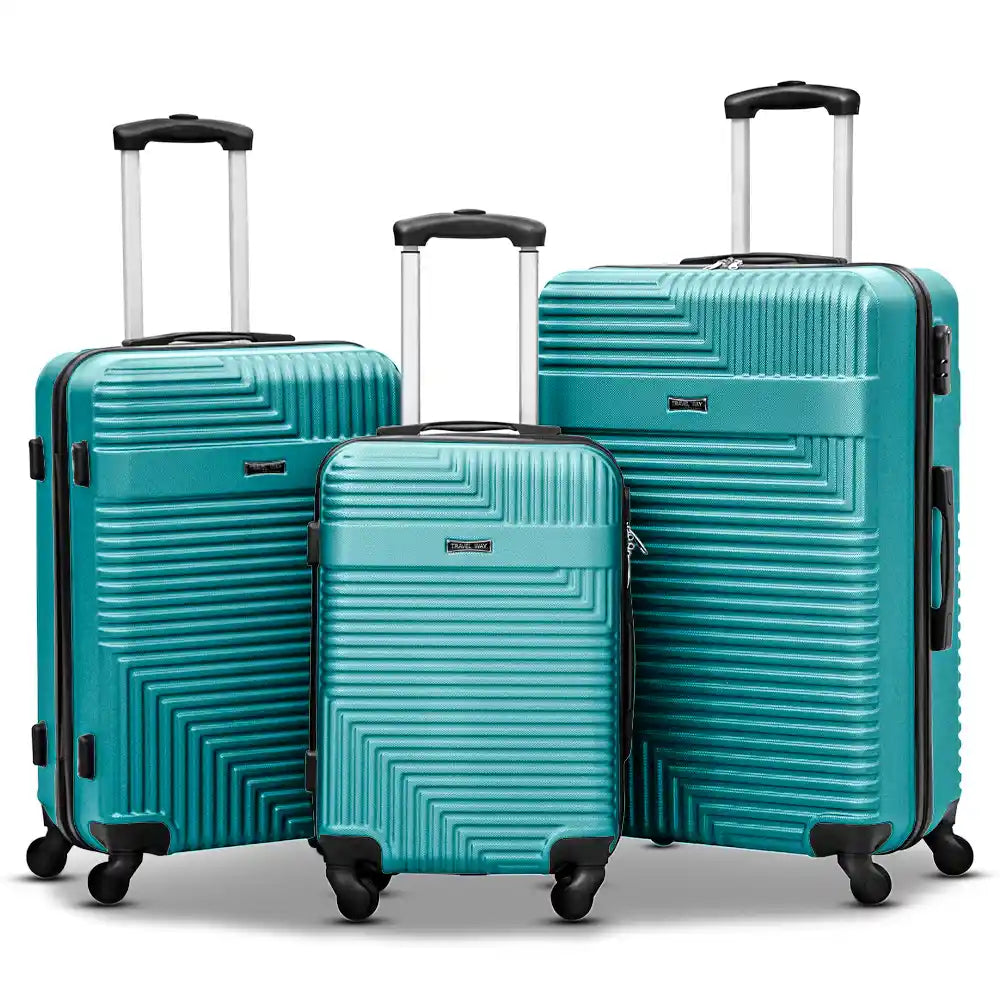 Travel Way ABS Luggage Set | Lightweight Hard Case with Spinner Wheels | Durable Trolley Bags | 3 Piece Set 20, 24 and 28 inches