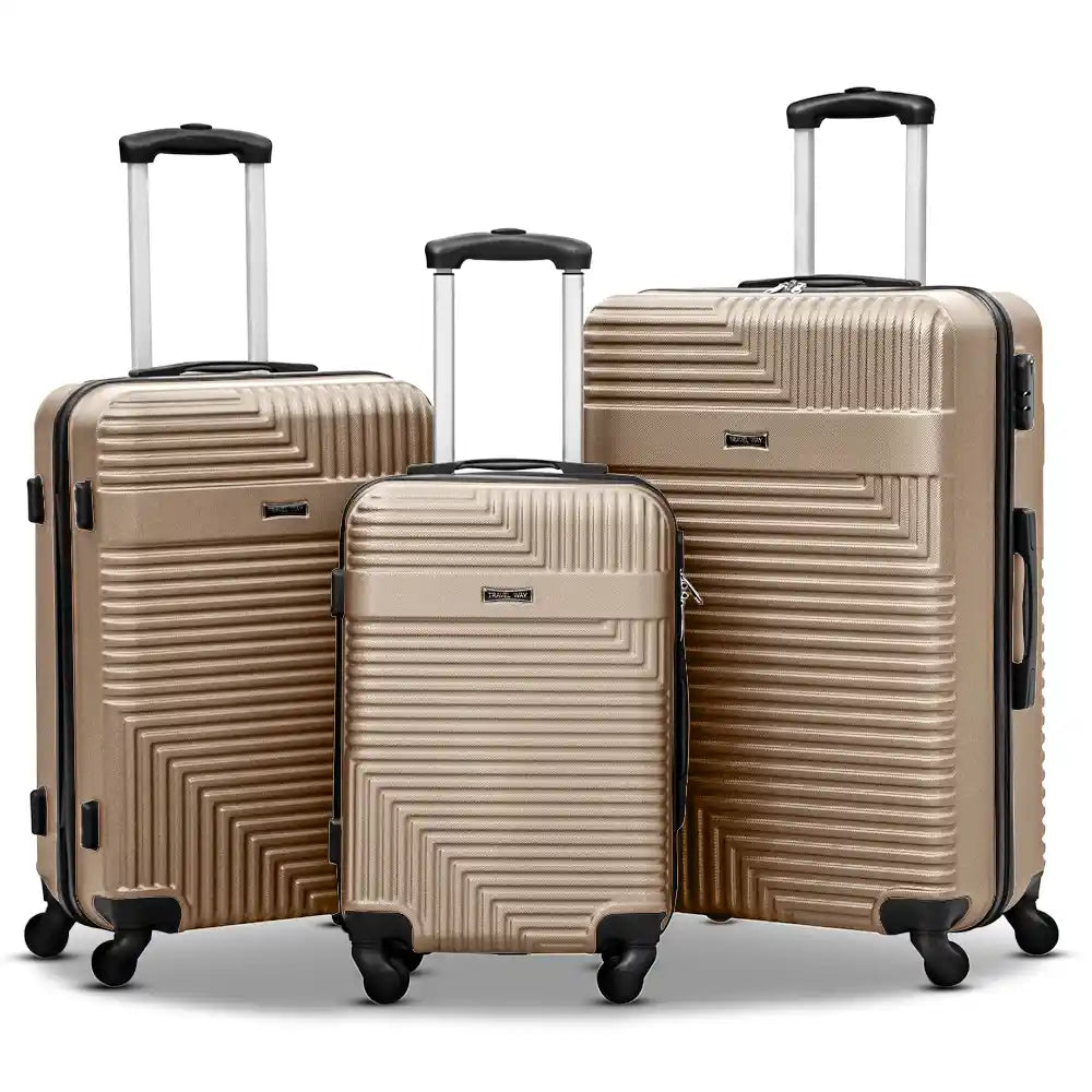 Travel Way ABS Luggage Set | Lightweight Hard Case with Spinner Wheels | Durable Trolley Bags | 3 Piece Set 20, 24 and 28 inches