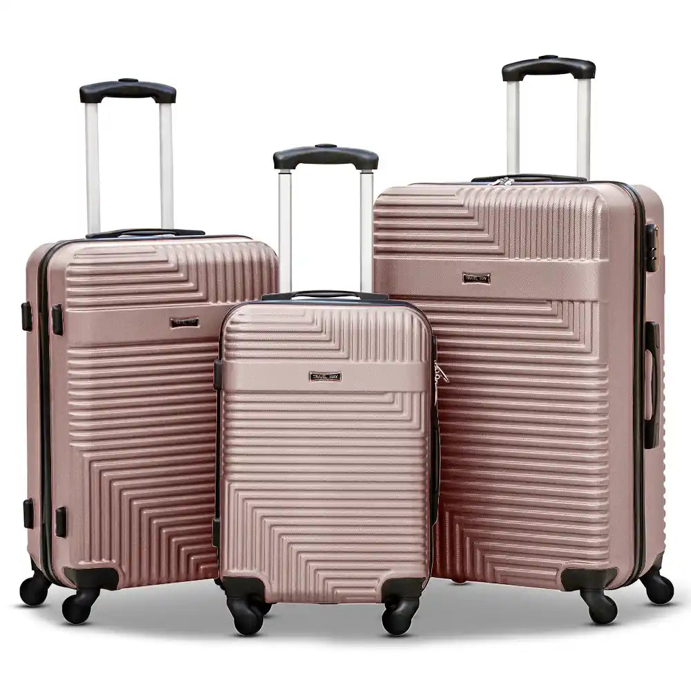 Travel Way ABS Luggage Set | Lightweight Hard Case with Spinner Wheels | Durable Trolley Bags | 3 Piece Set 20, 24 and 28 inches