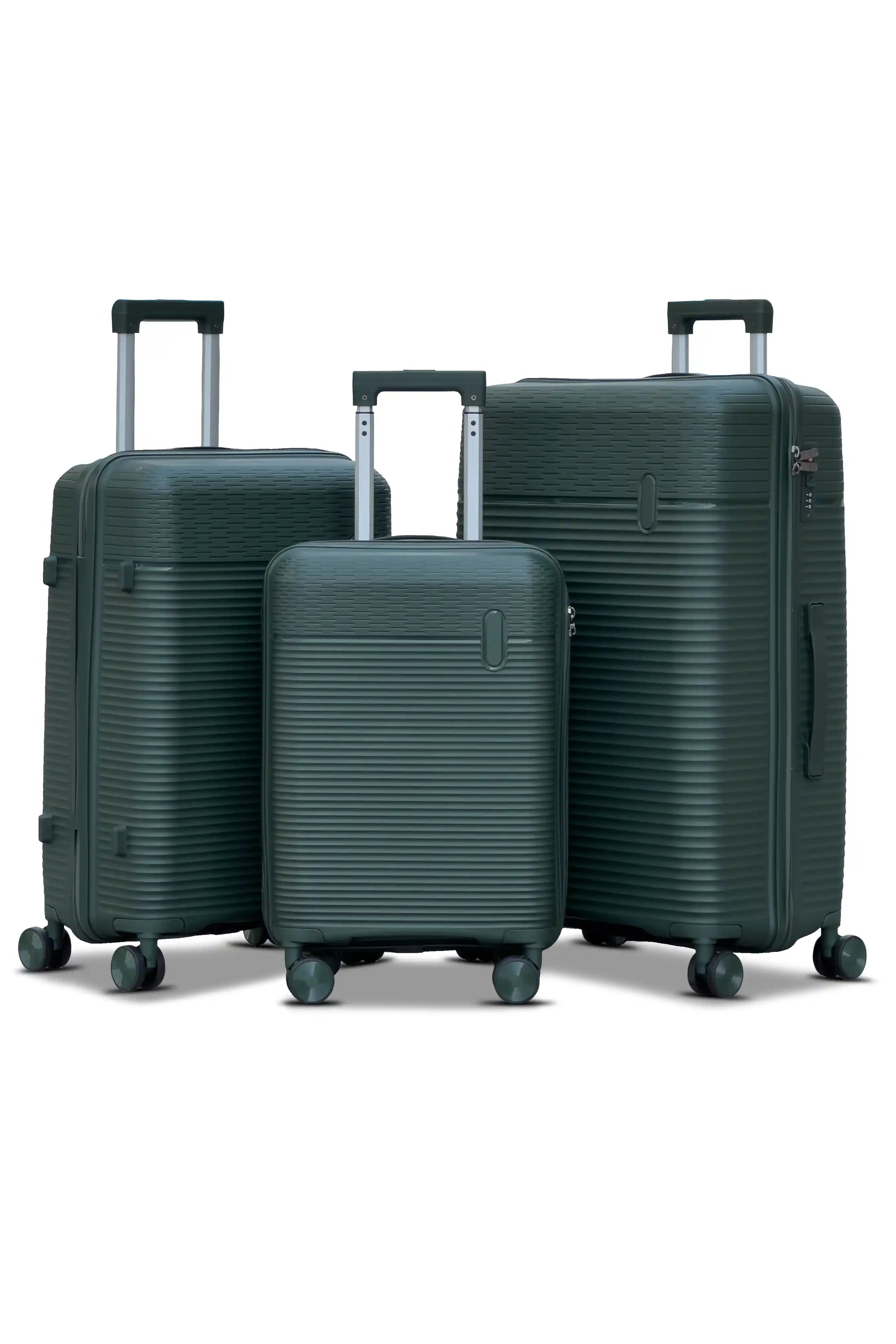 Travel Way PP Line Pro Unbreakable Lightweight 3 Pcs Set (20/24/28 Inch) Hard Shell Luggage Bag With Combination Lock And Telescopic Handle