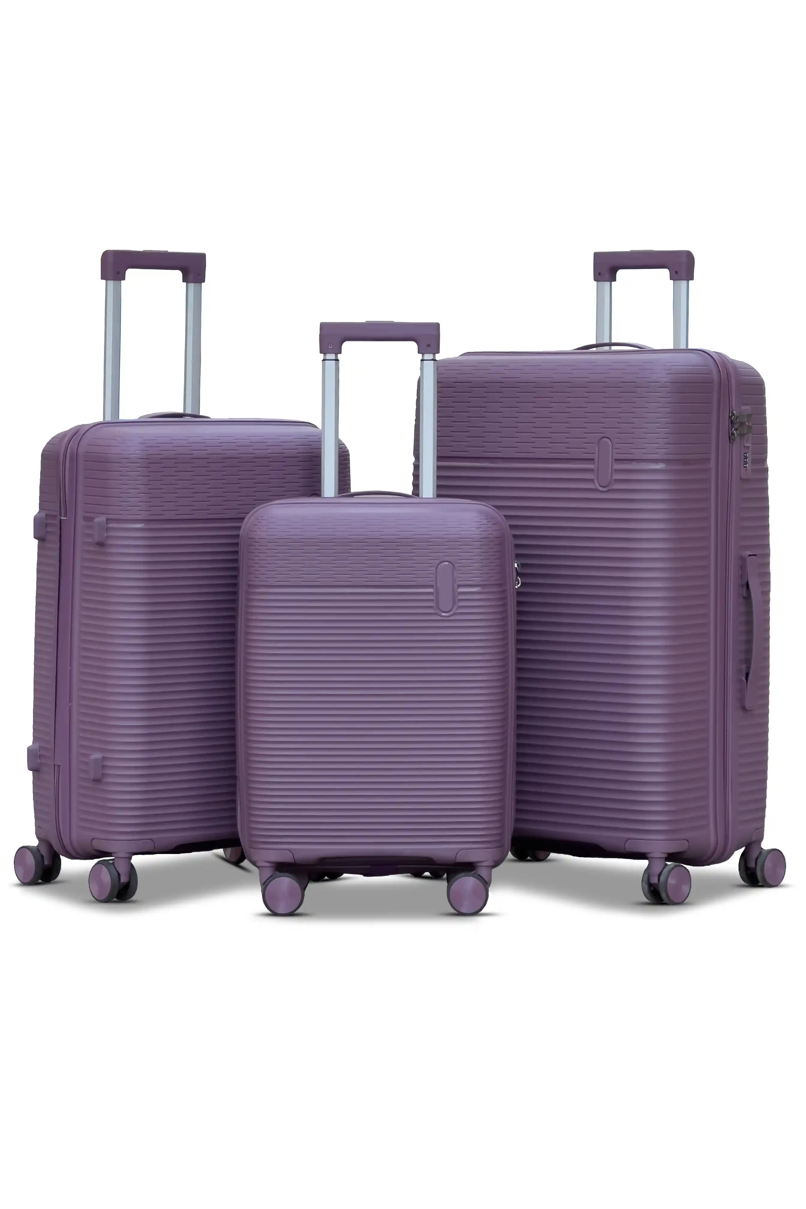 Travel Way PP Line Pro Unbreakable Lightweight 3 Pcs Set (20/24/28 Inch) Hard Shell Luggage Bag With Combination Lock And Telescopic Handle