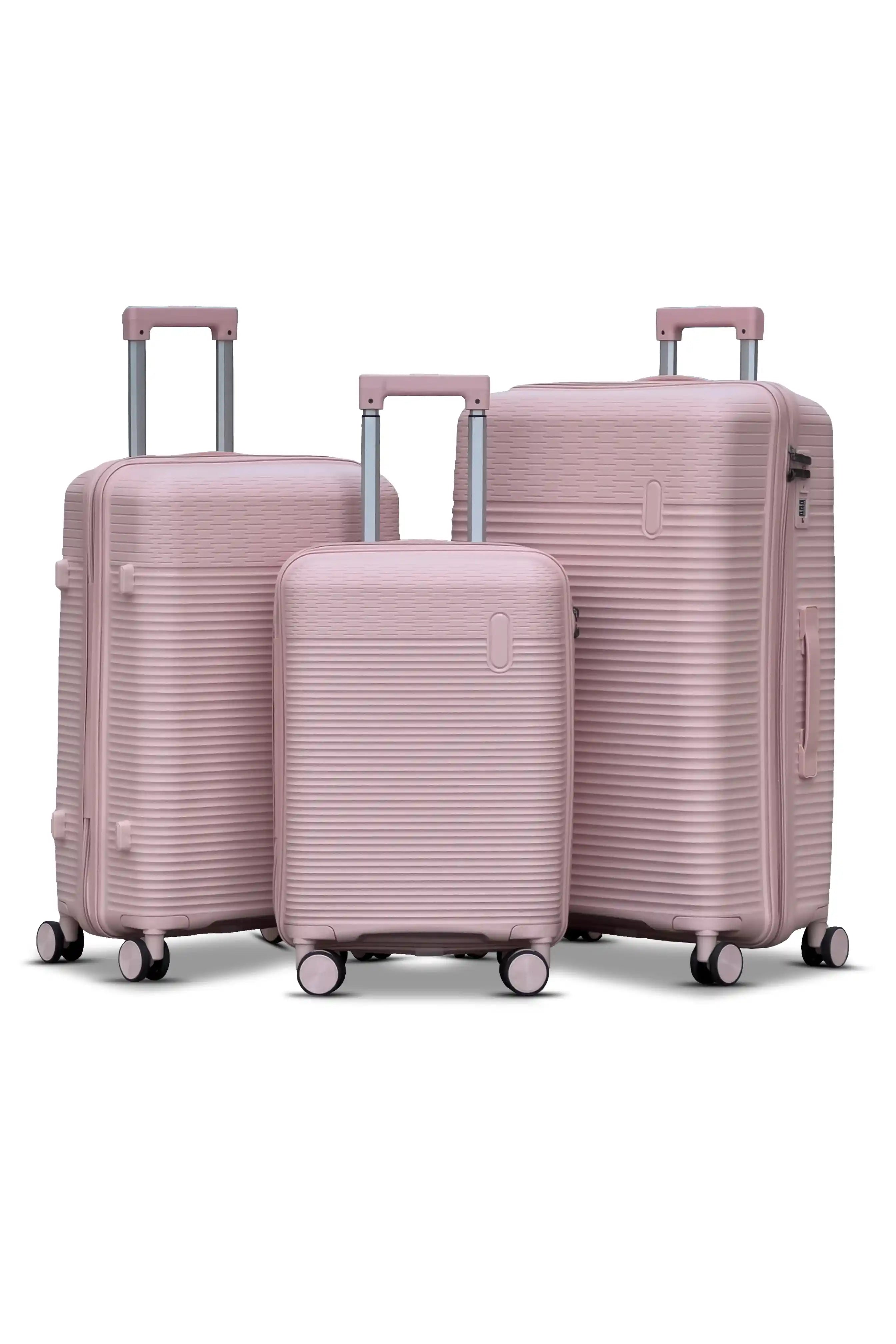 Travel Way PP Line Pro Unbreakable Lightweight 3 Pcs Set (20/24/28 Inch) Hard Shell Luggage Bag With Combination Lock And Telescopic Handle