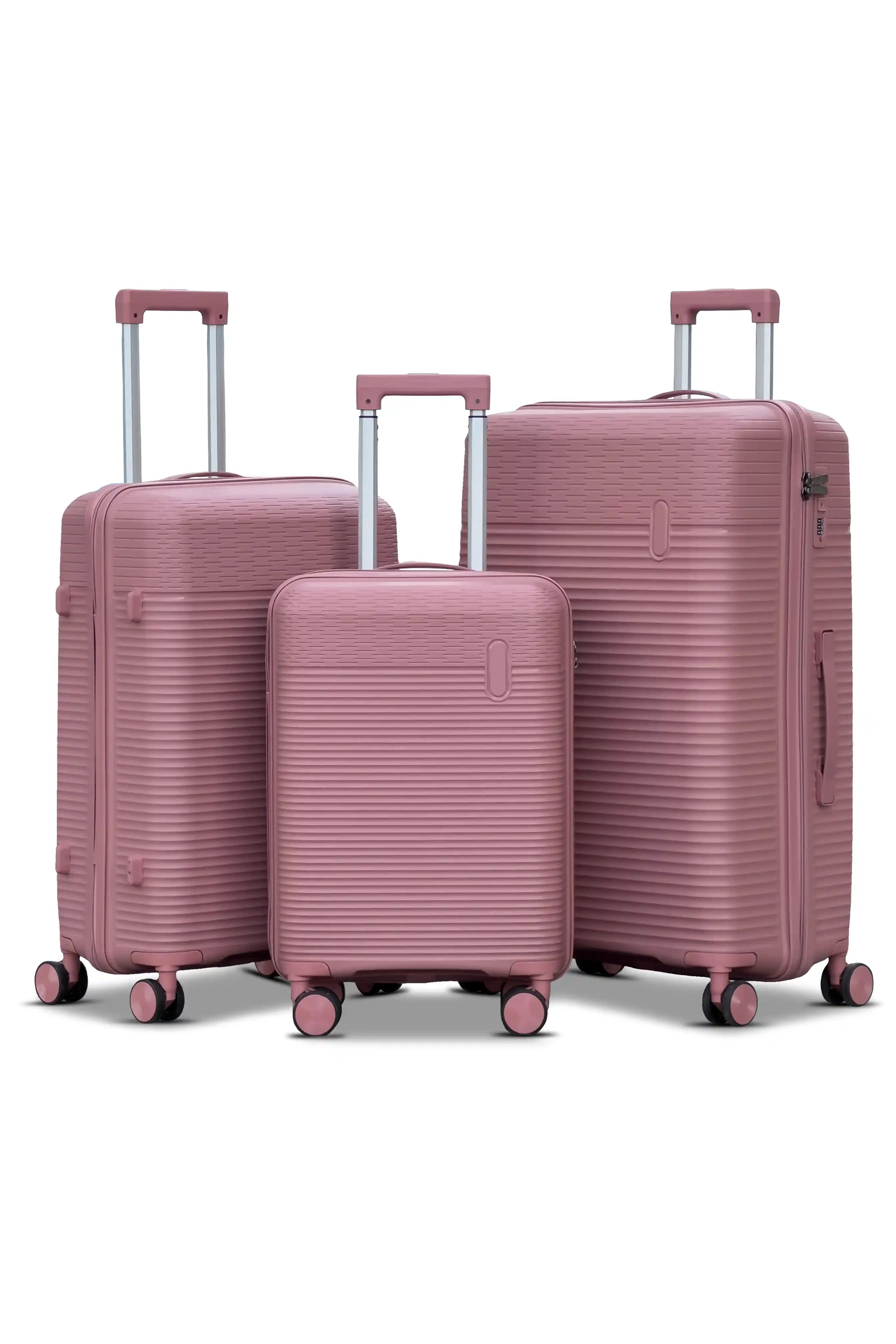 Travel Way PP Line Pro Unbreakable Lightweight 3 Pcs Set (20/24/28 Inch) Hard Shell Luggage Bag With Combination Lock And Telescopic Handle