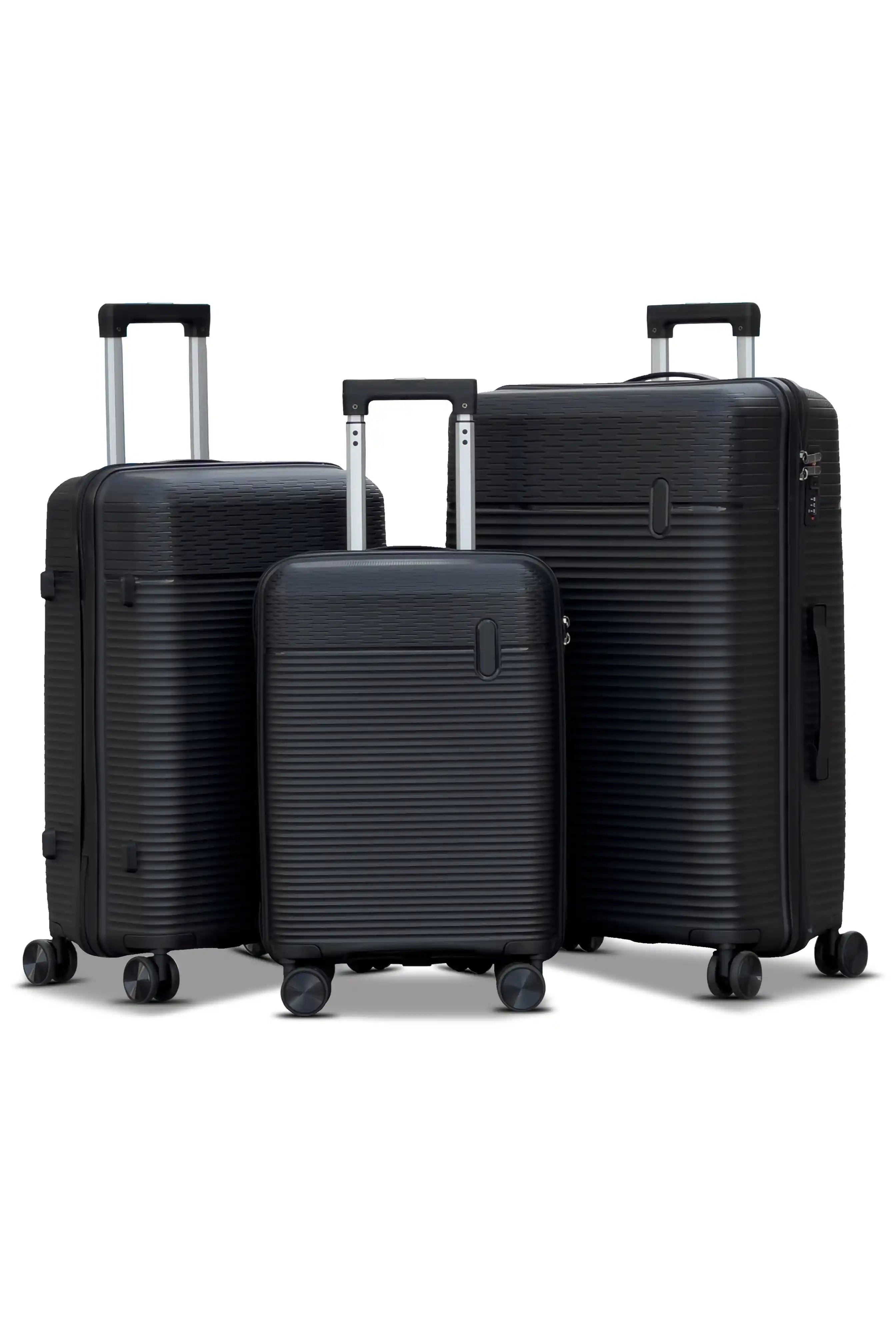 Travel Way PP Line Pro Unbreakable Lightweight 3 Pcs Set (20/24/28 Inch) Hard Shell Luggage Bag With Combination Lock And Telescopic Handle