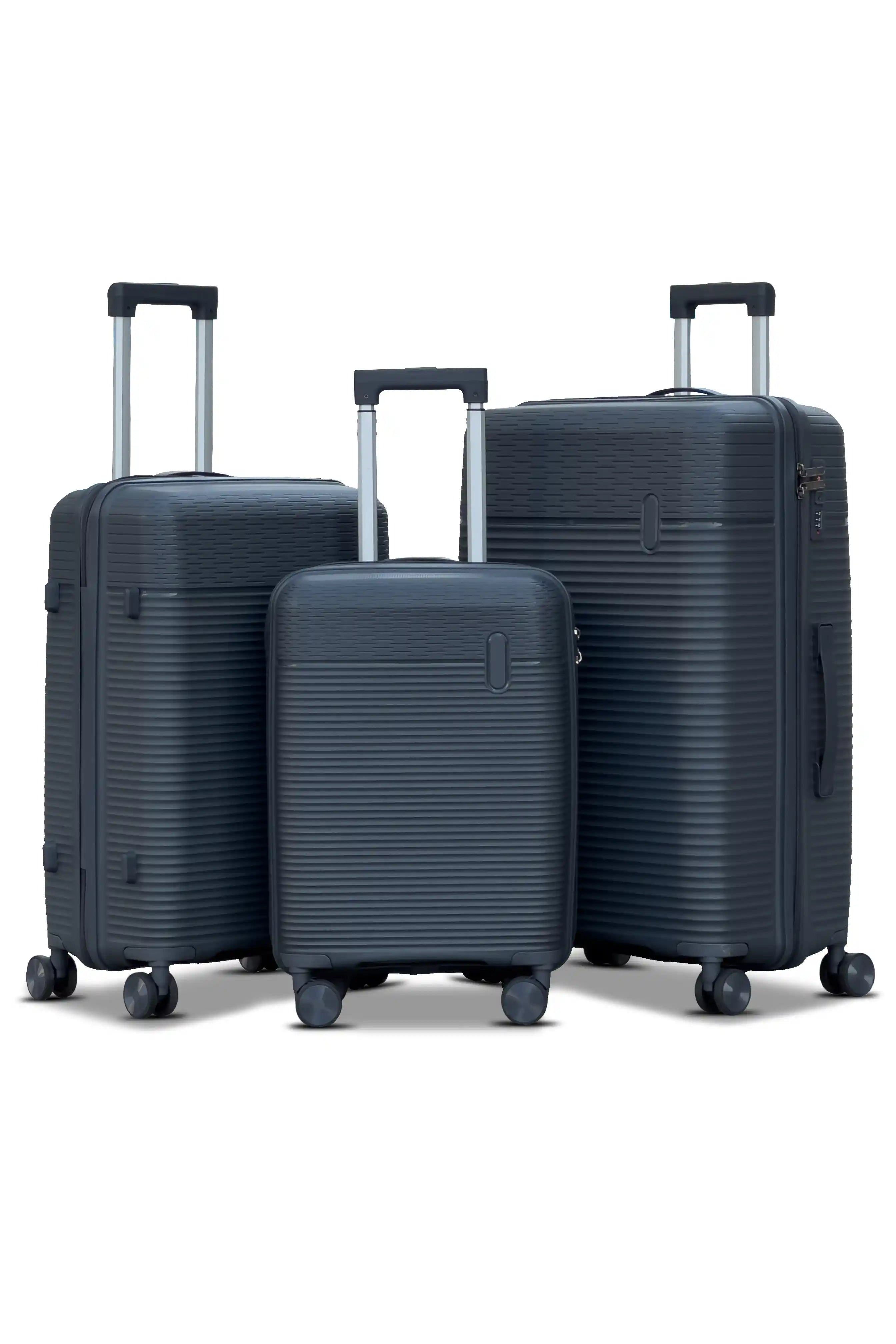 Travel Way PP Line Pro Unbreakable Lightweight 3 Pcs Set (20/24/28 Inch) Hard Shell Luggage Bag With Combination Lock And Telescopic Handle
