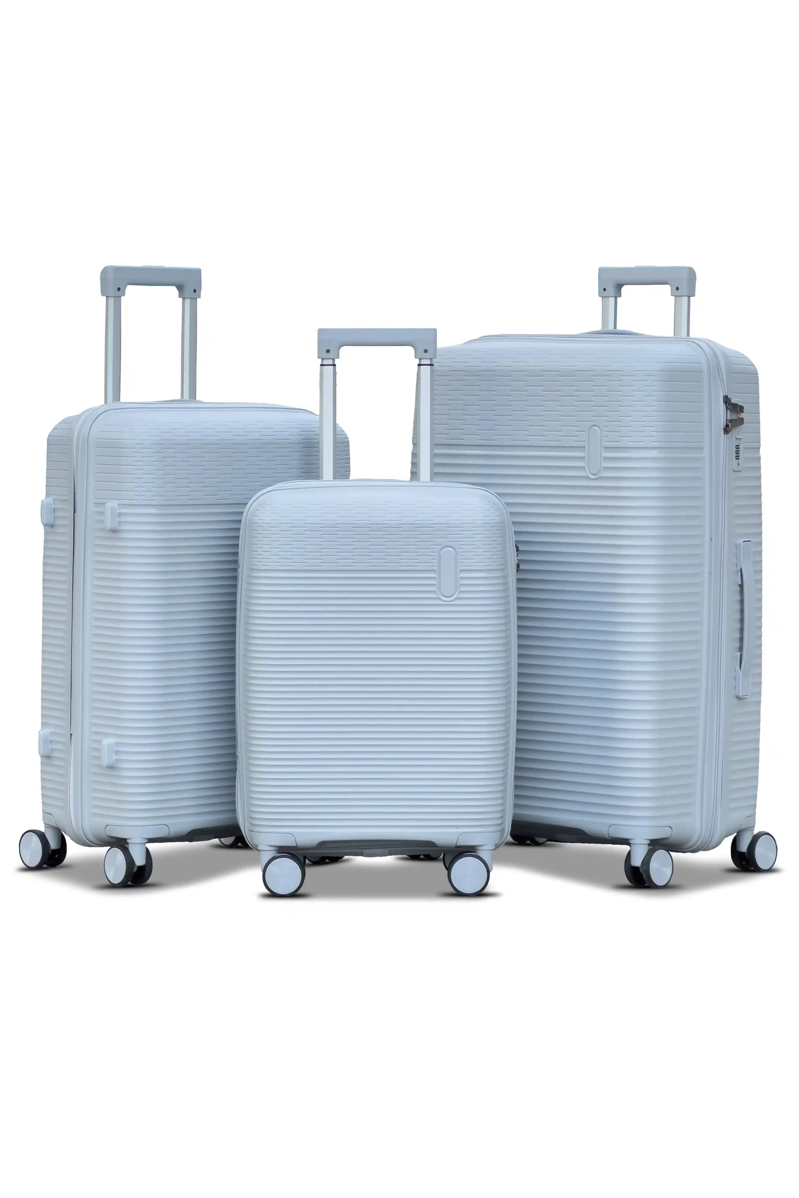 Travel Way PP Line Pro Unbreakable Lightweight 3 Pcs Set (20/24/28 Inch) Hard Shell Luggage Bag With Combination Lock And Telescopic Handle