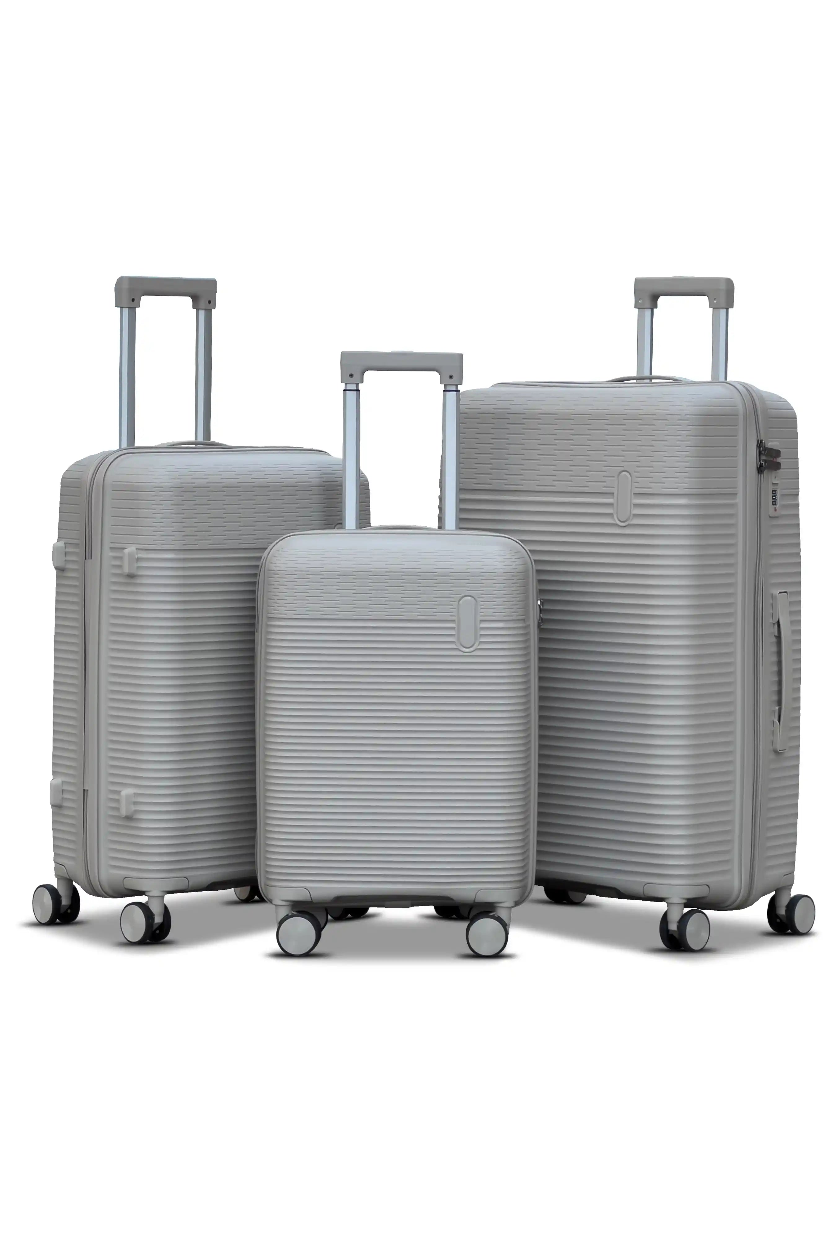Travel Way PP Line Pro Unbreakable Lightweight 3 Pcs Set (20/24/28 Inch) Hard Shell Luggage Bag With Combination Lock And Telescopic Handle