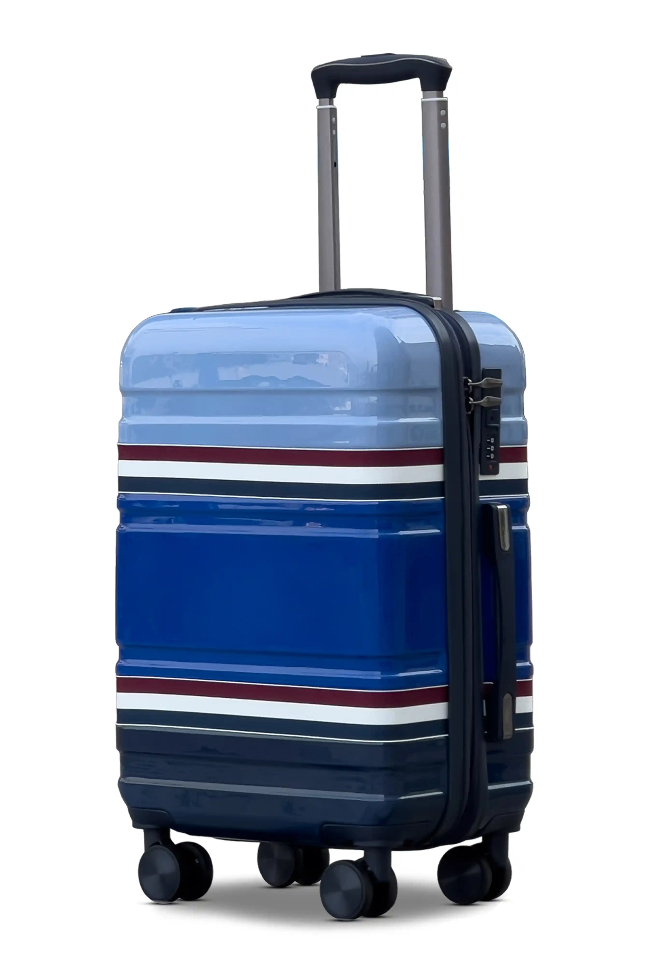 20 Inch Small Size Carry On Travelus Printed Expandable PC Lightweight Luggage Bag With Smooth Spinner Wheels