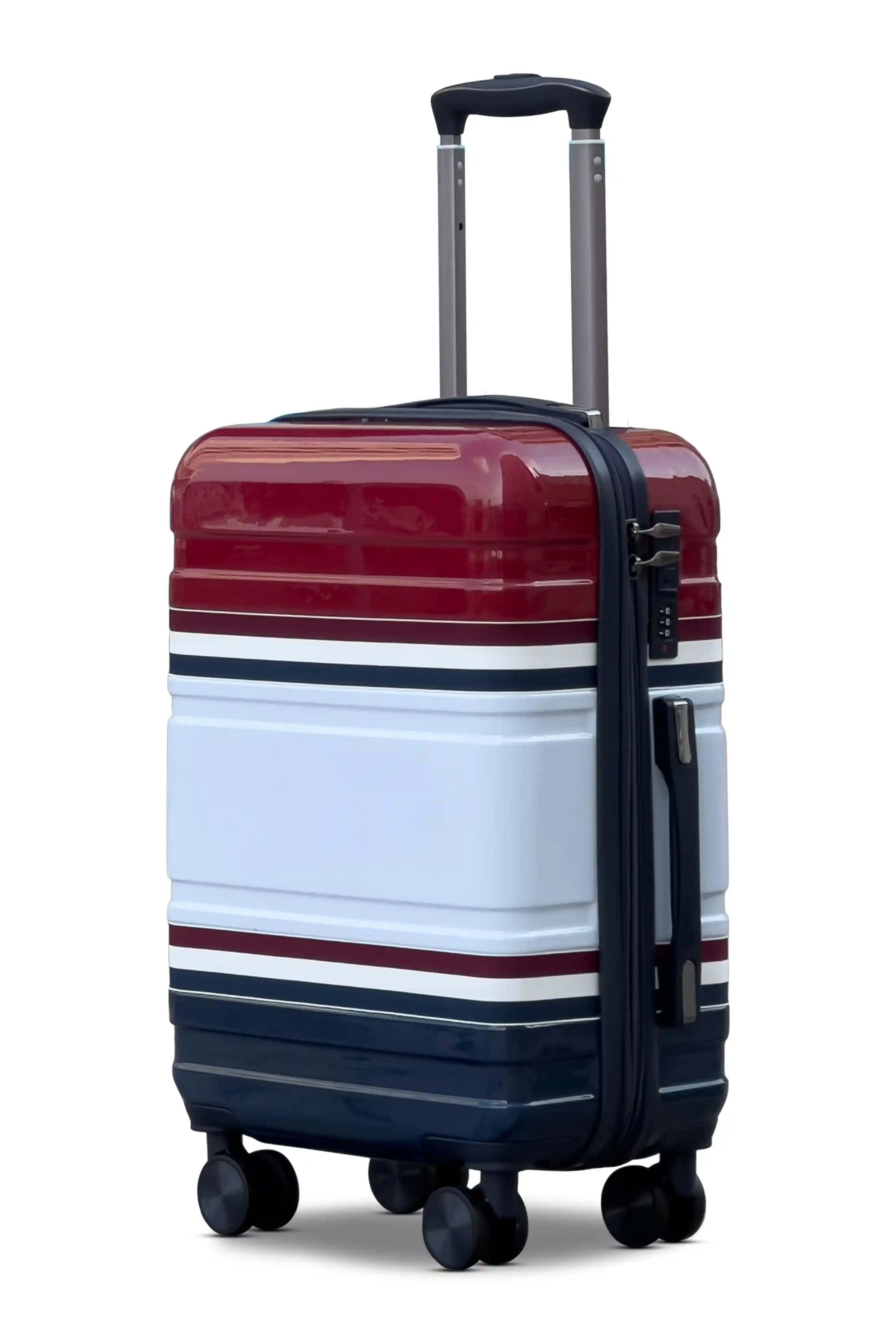 20 Inch Small Size Carry On Travelus Printed Expandable PC Lightweight Luggage Bag With Smooth Spinner Wheels