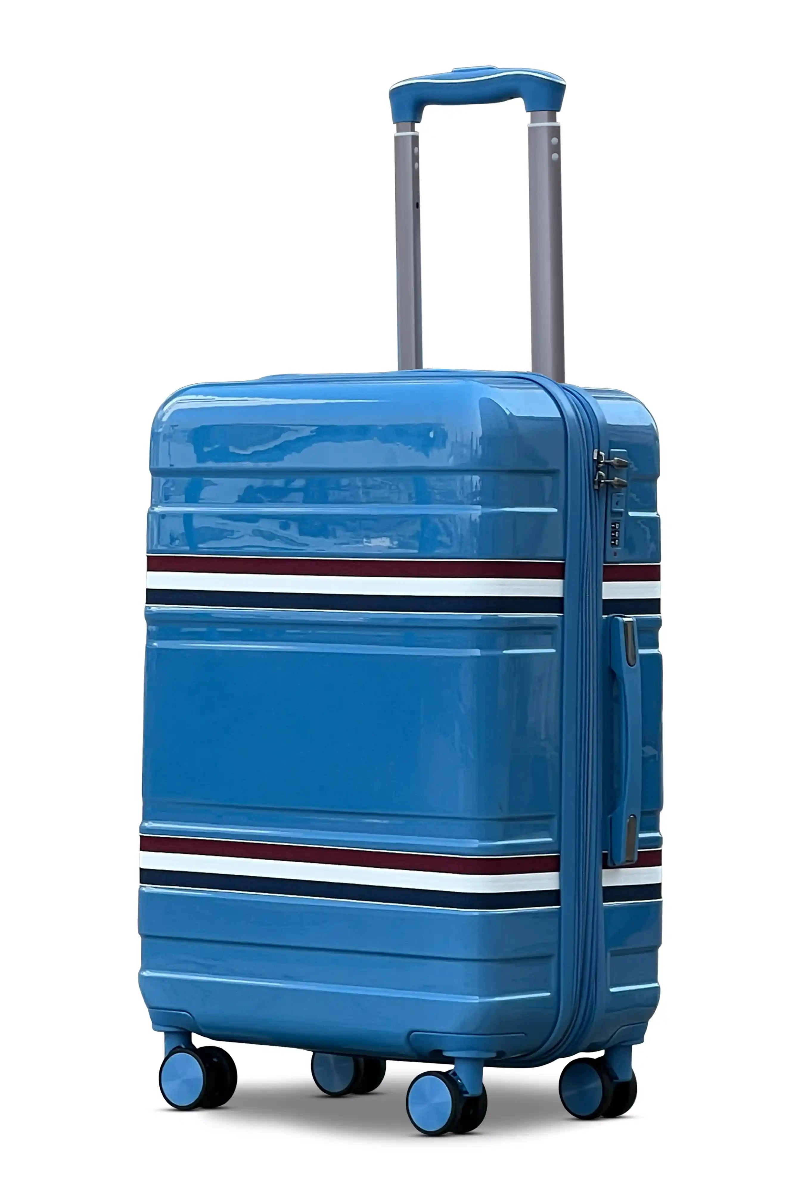 20 Inch Small Size Carry On Travelus Printed Expandable PC Lightweight Luggage Bag With Smooth Spinner Wheels