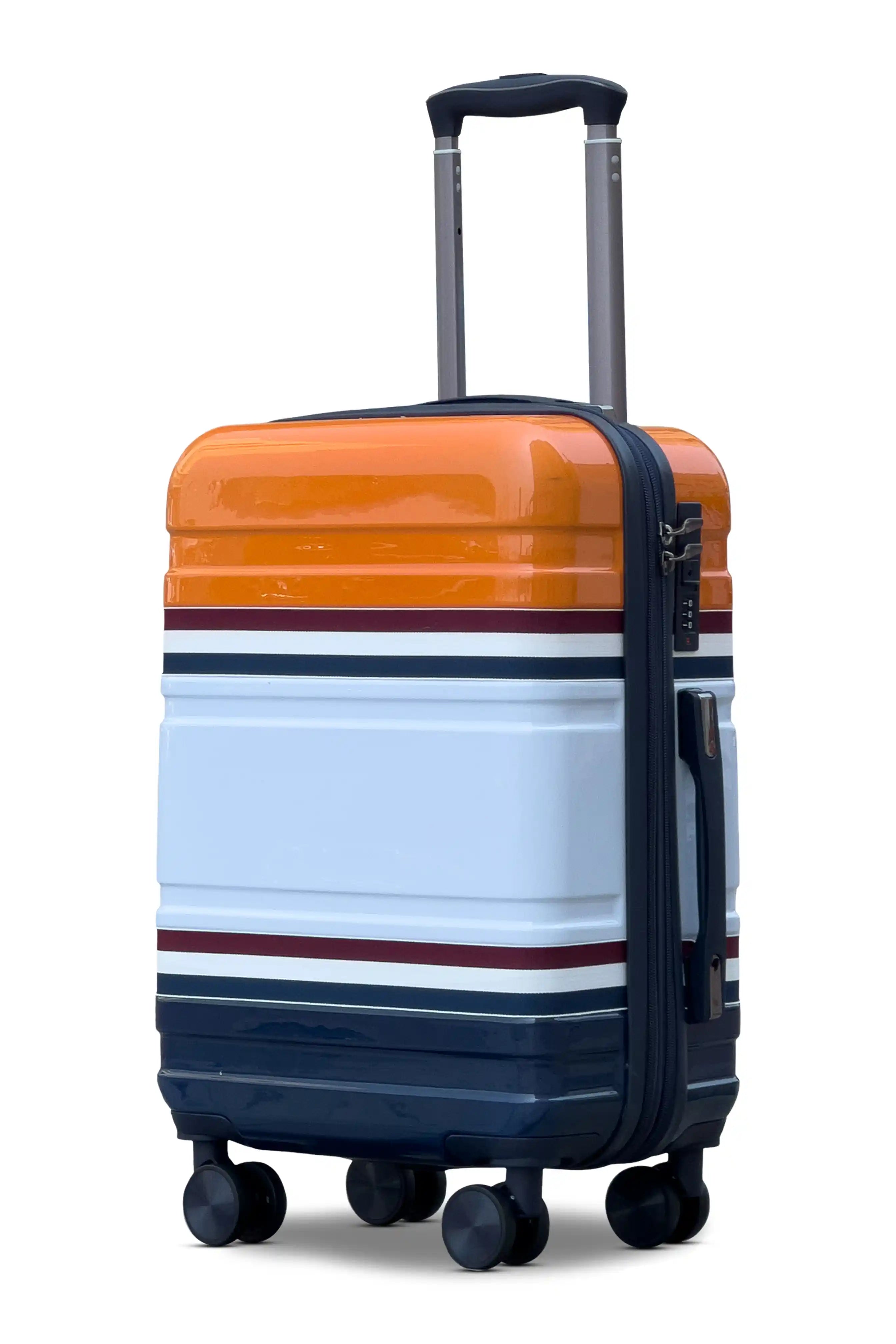 20 Inch Small Size Carry On Travelus Printed Expandable PC Lightweight Luggage Bag With Smooth Spinner Wheels