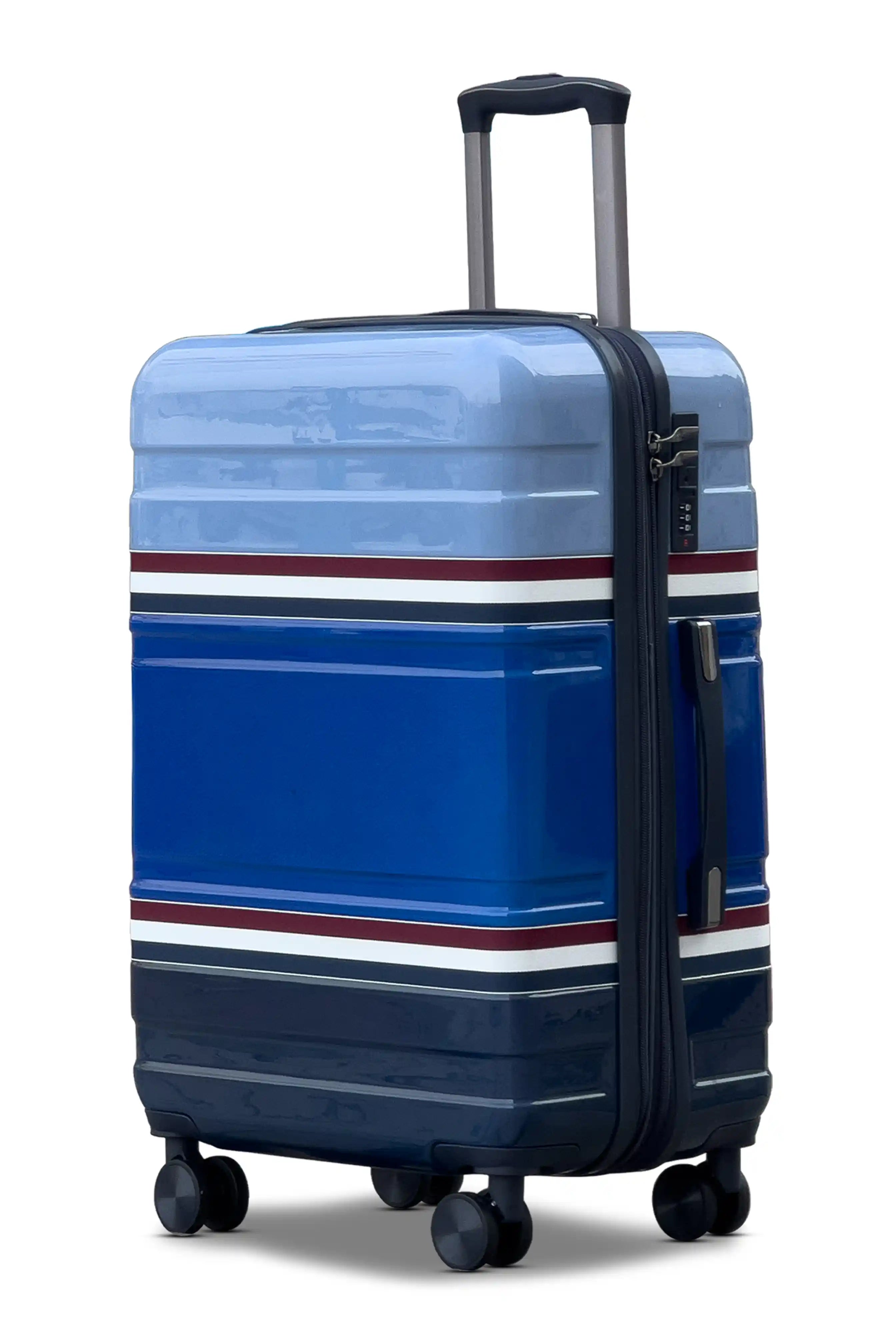 24 Inch Medium Size Checked In Travelus Printed Expandable PC Lightweight Luggage Bag With Smooth Spinner Wheels
