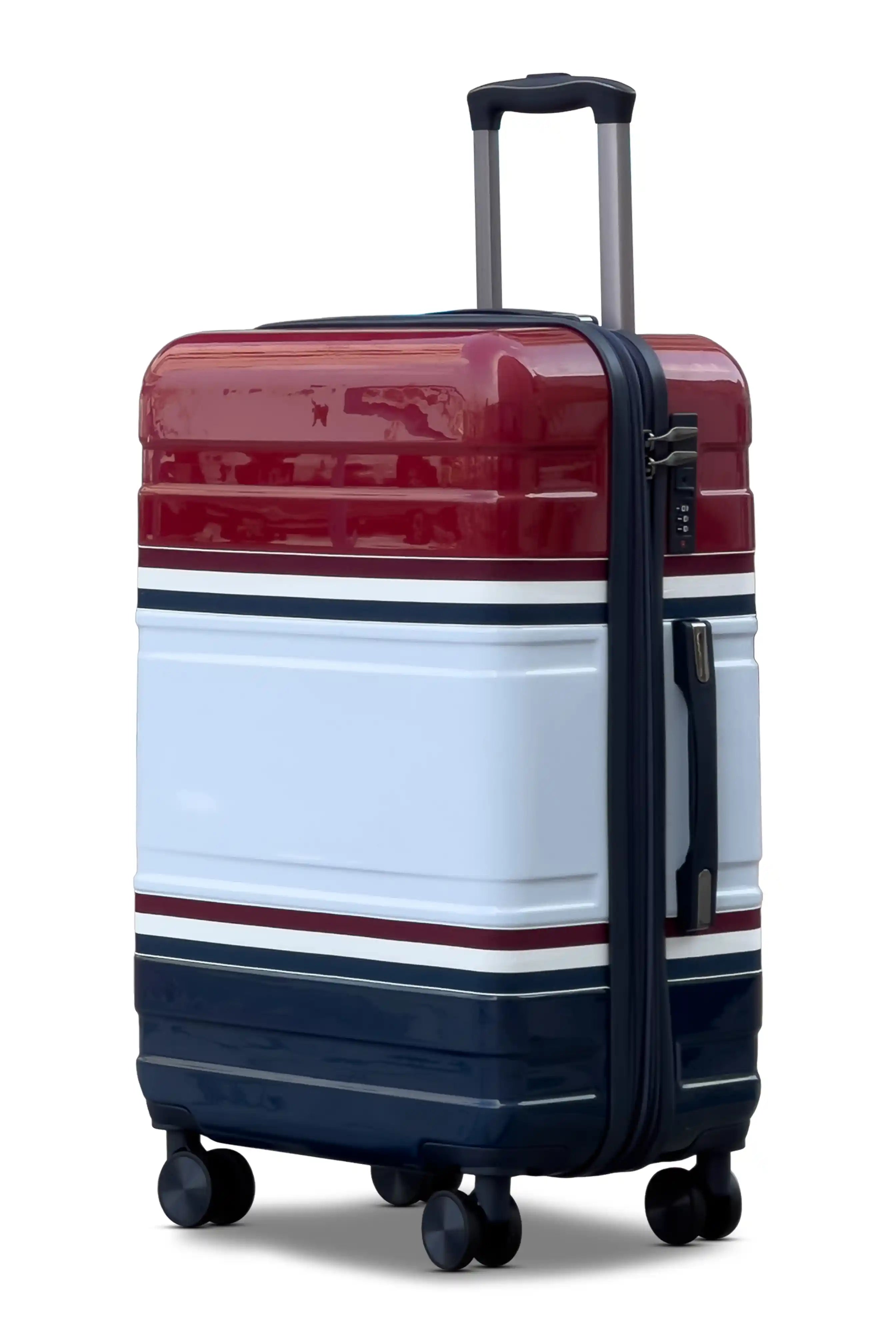 24 Inch Medium Size Checked In Travelus Printed Expandable PC Lightweight Luggage Bag With Smooth Spinner Wheels