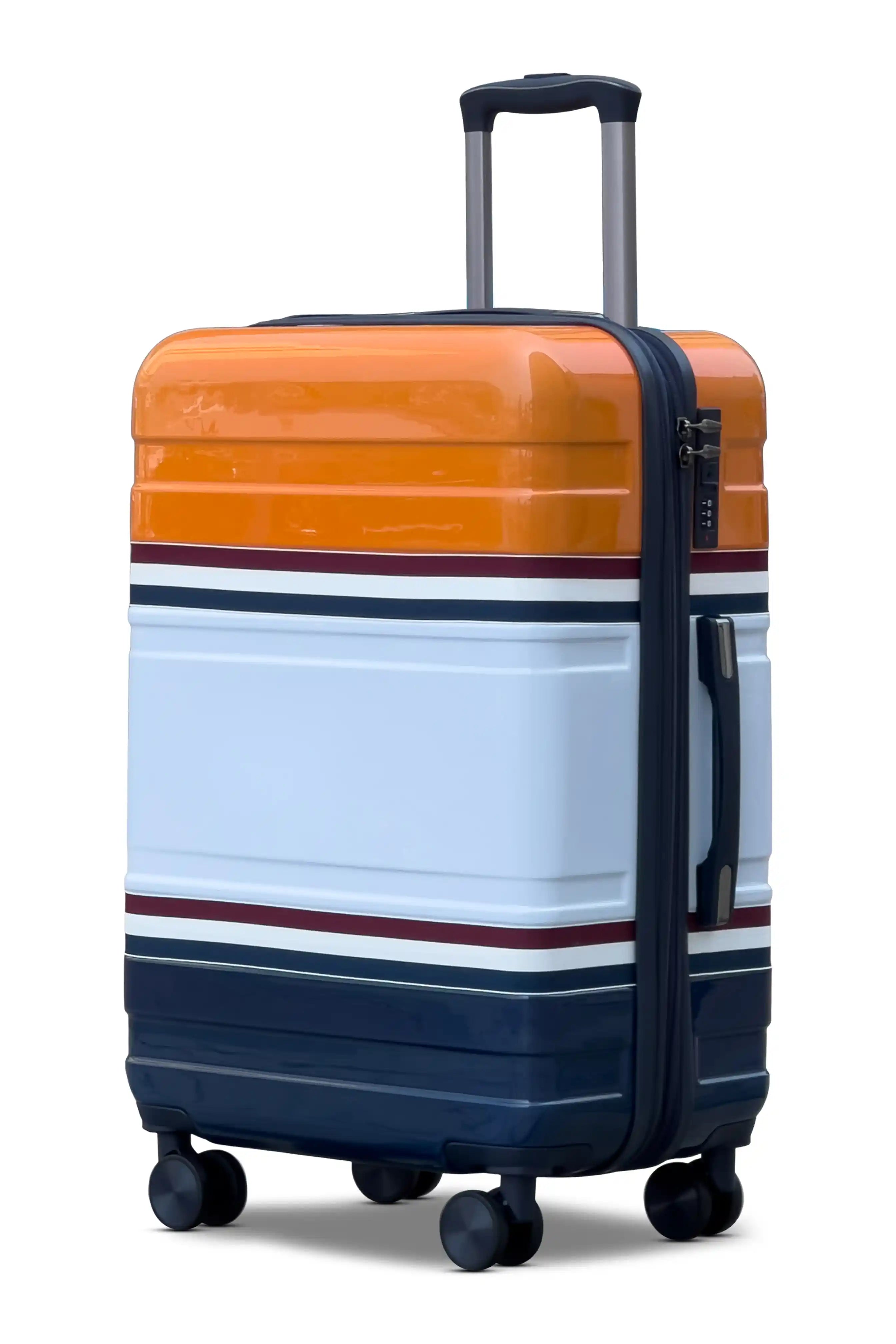 24 Inch Medium Size Checked In Travelus Printed Expandable PC Lightweight Luggage Bag With Smooth Spinner Wheels