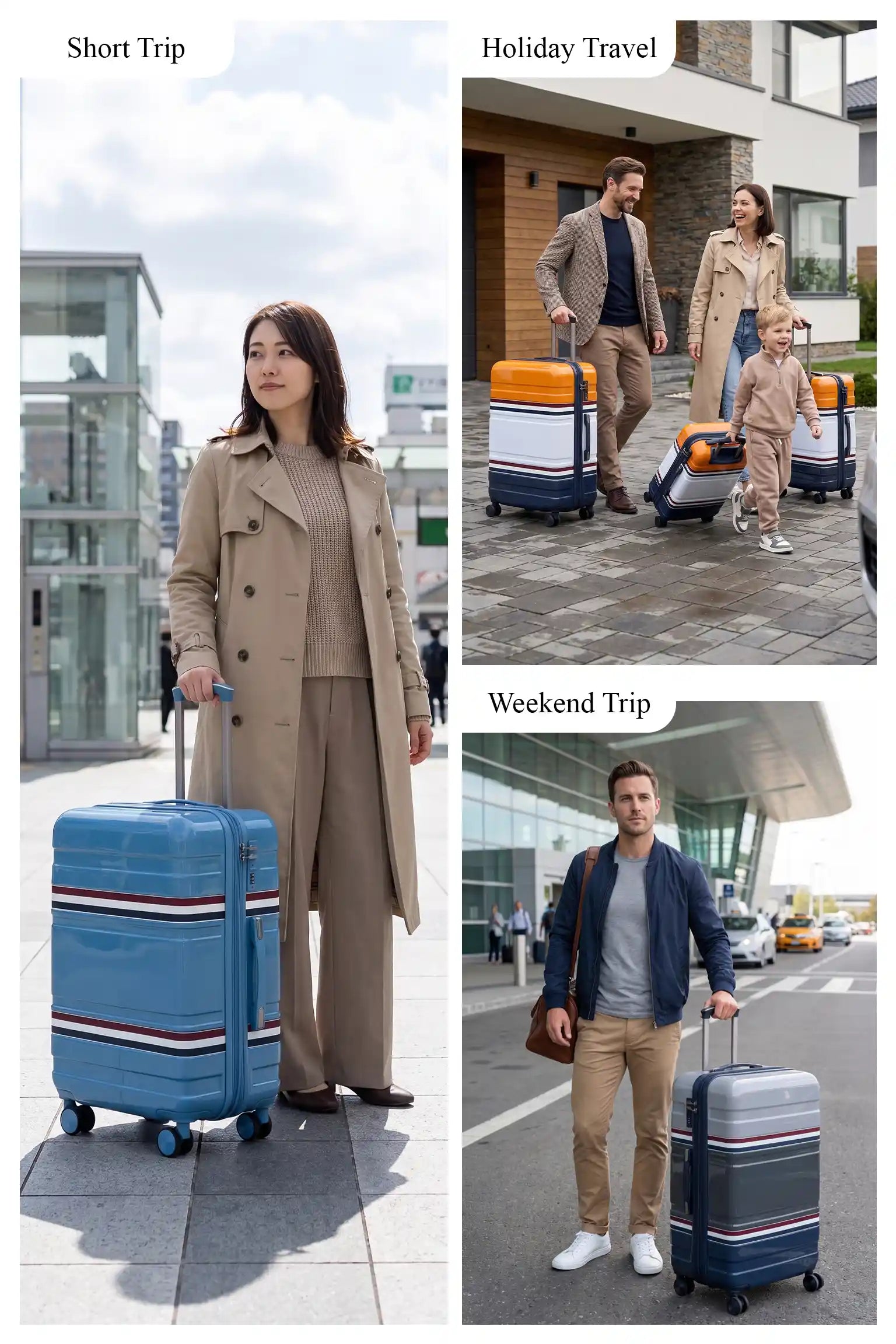24 Inch Medium Size Checked In Travelus Printed Expandable PC Lightweight Luggage Bag With Smooth Spinner Wheels