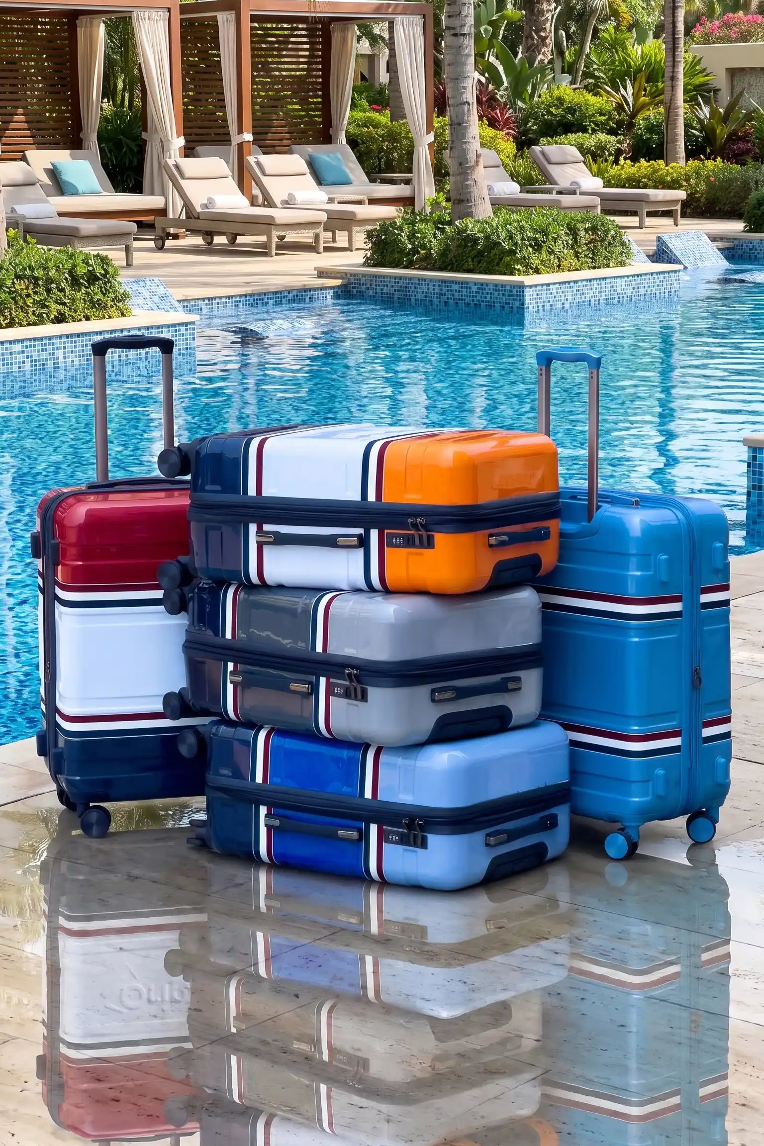 24 Inch Medium Size Checked In Travelus Printed Expandable PC Lightweight Luggage Bag With Smooth Spinner Wheels