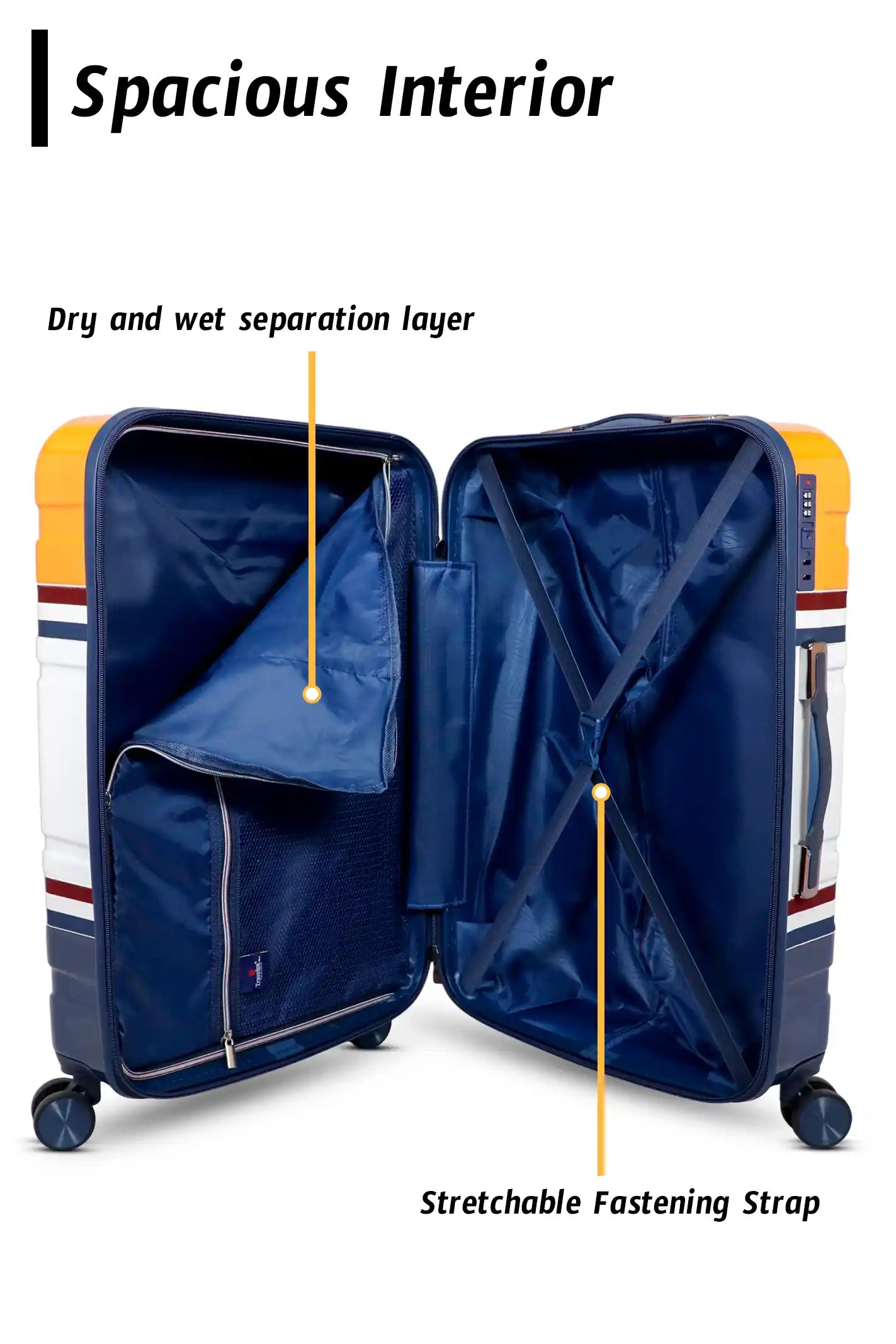 Travelus Printed Hard Shell PC Lightweight 3 Pcs Luggage Set in Multicolours | 20,24,28 Inches