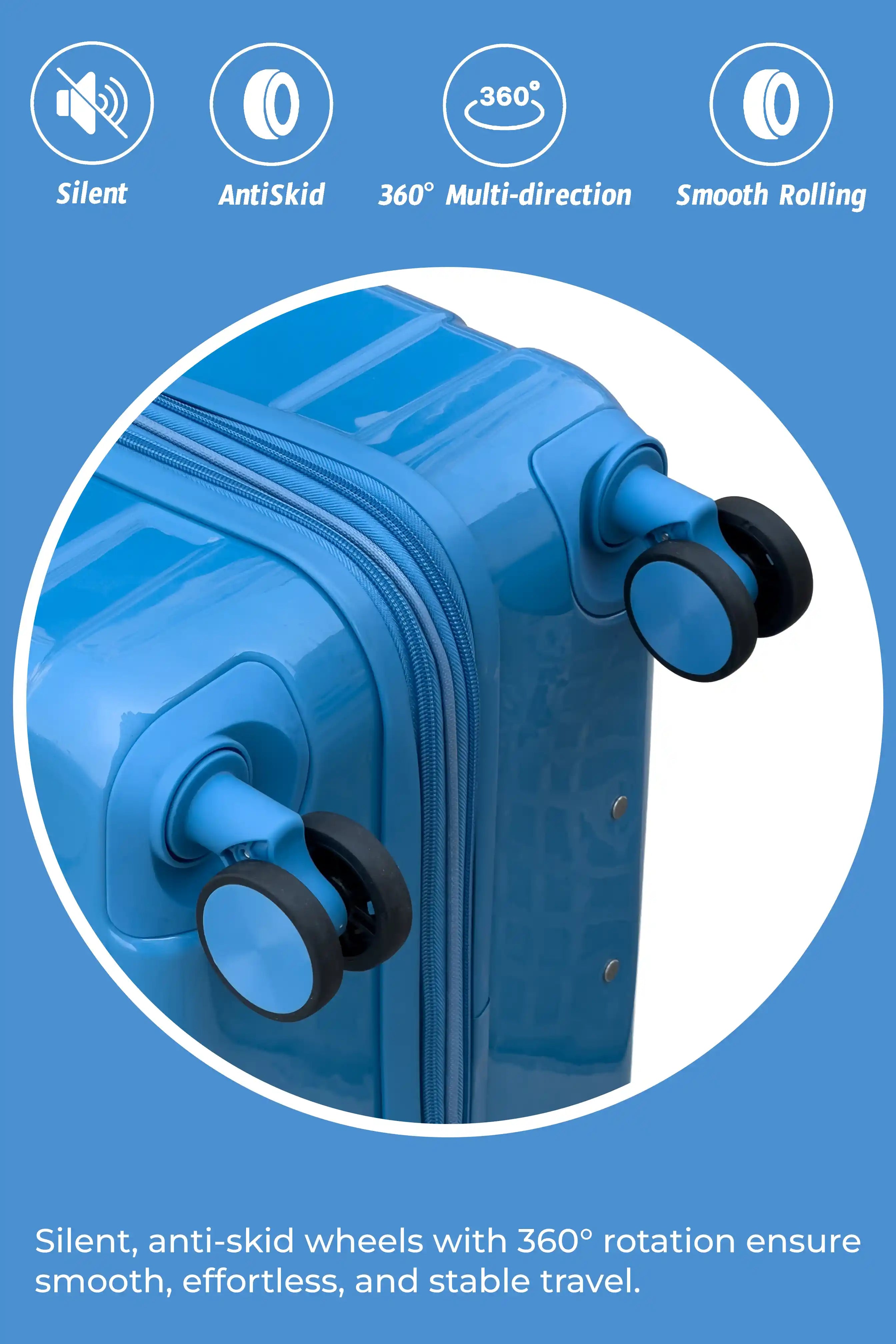 24 Inch Medium Size Checked In Travelus Printed Expandable PC Lightweight Luggage Bag With Smooth Spinner Wheels