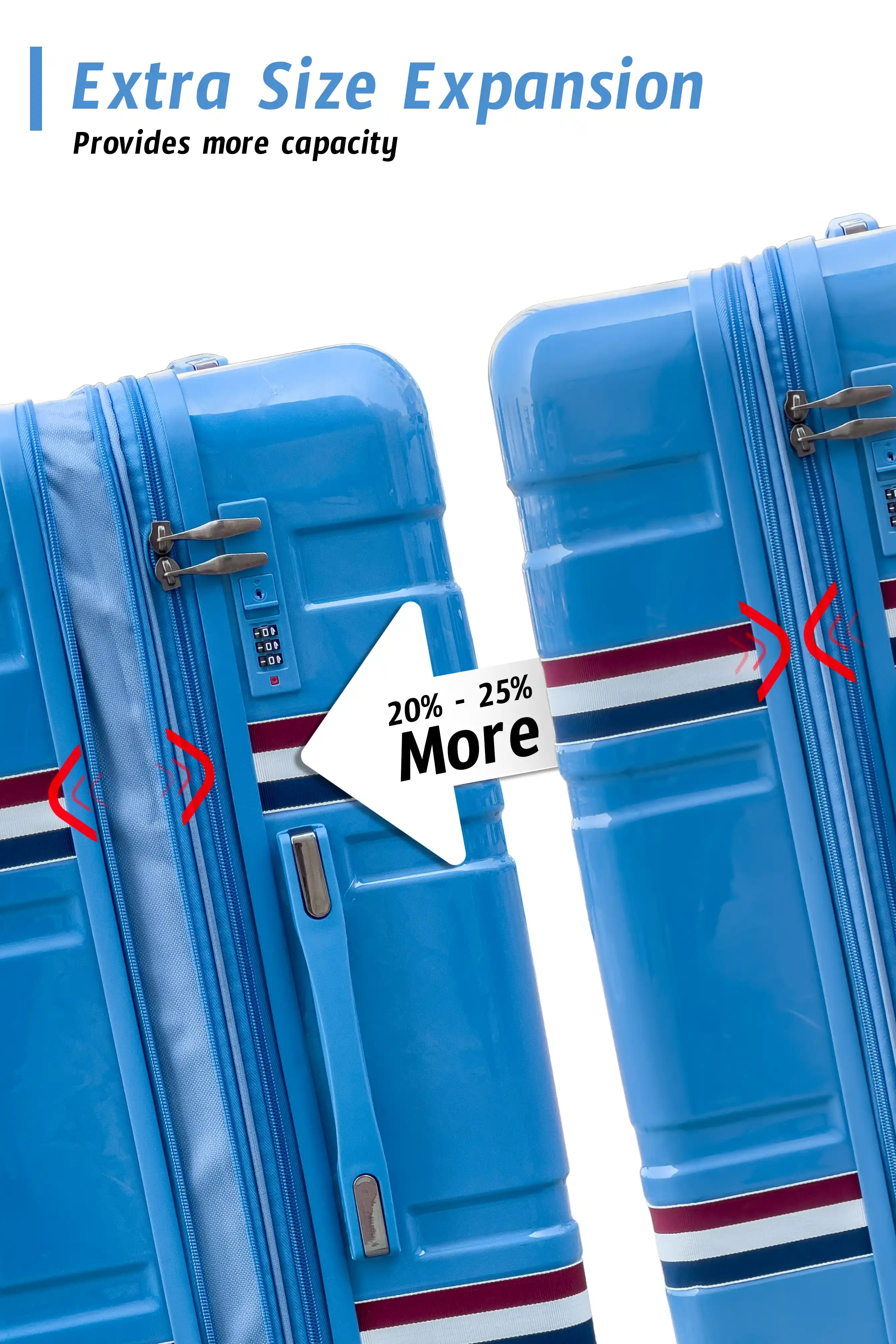 24 Inch Medium Size Checked In Travelus Printed Expandable PC Lightweight Luggage Bag With Smooth Spinner Wheels