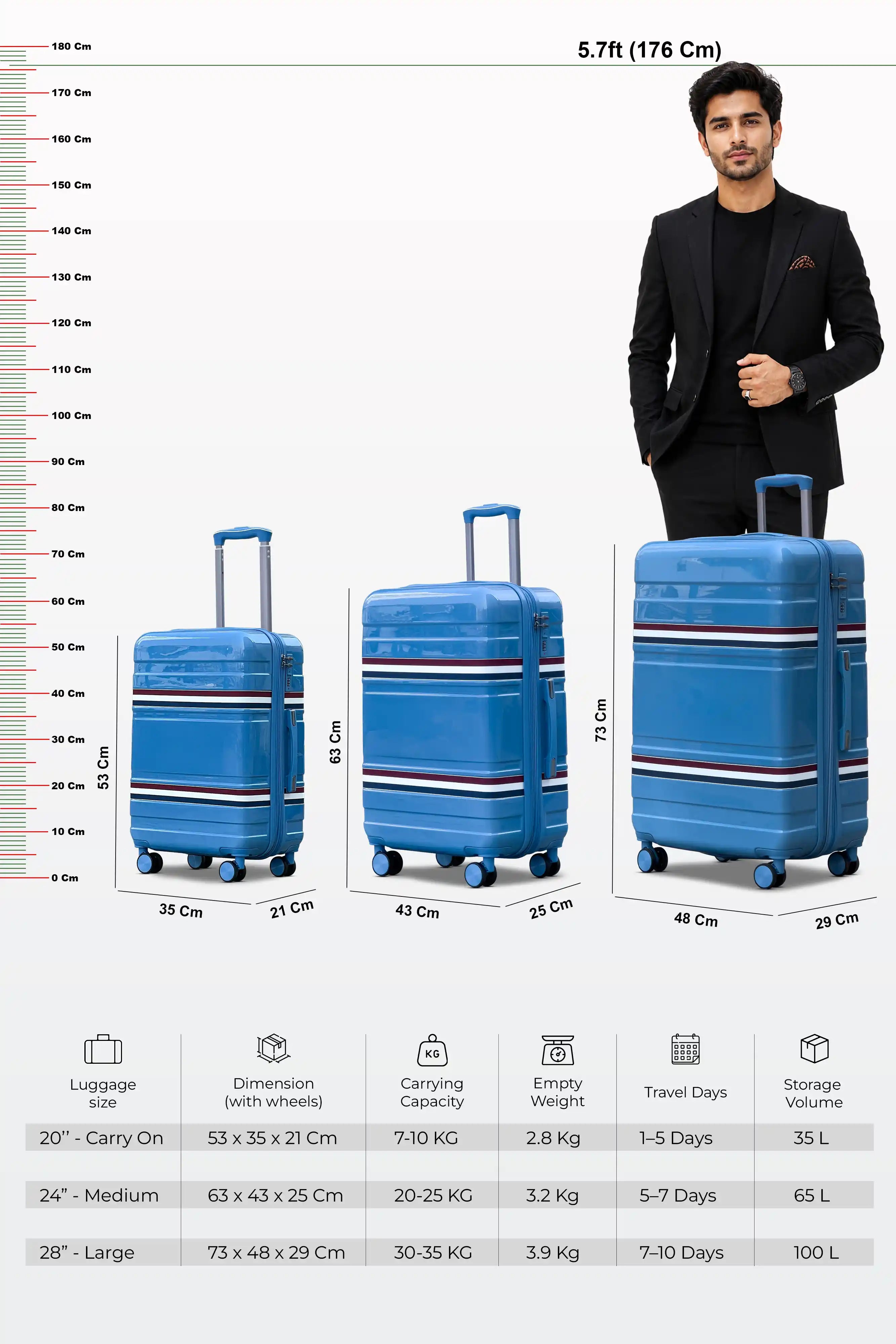 24 Inch Medium Size Checked In Travelus Printed Expandable PC Lightweight Luggage Bag With Smooth Spinner Wheels