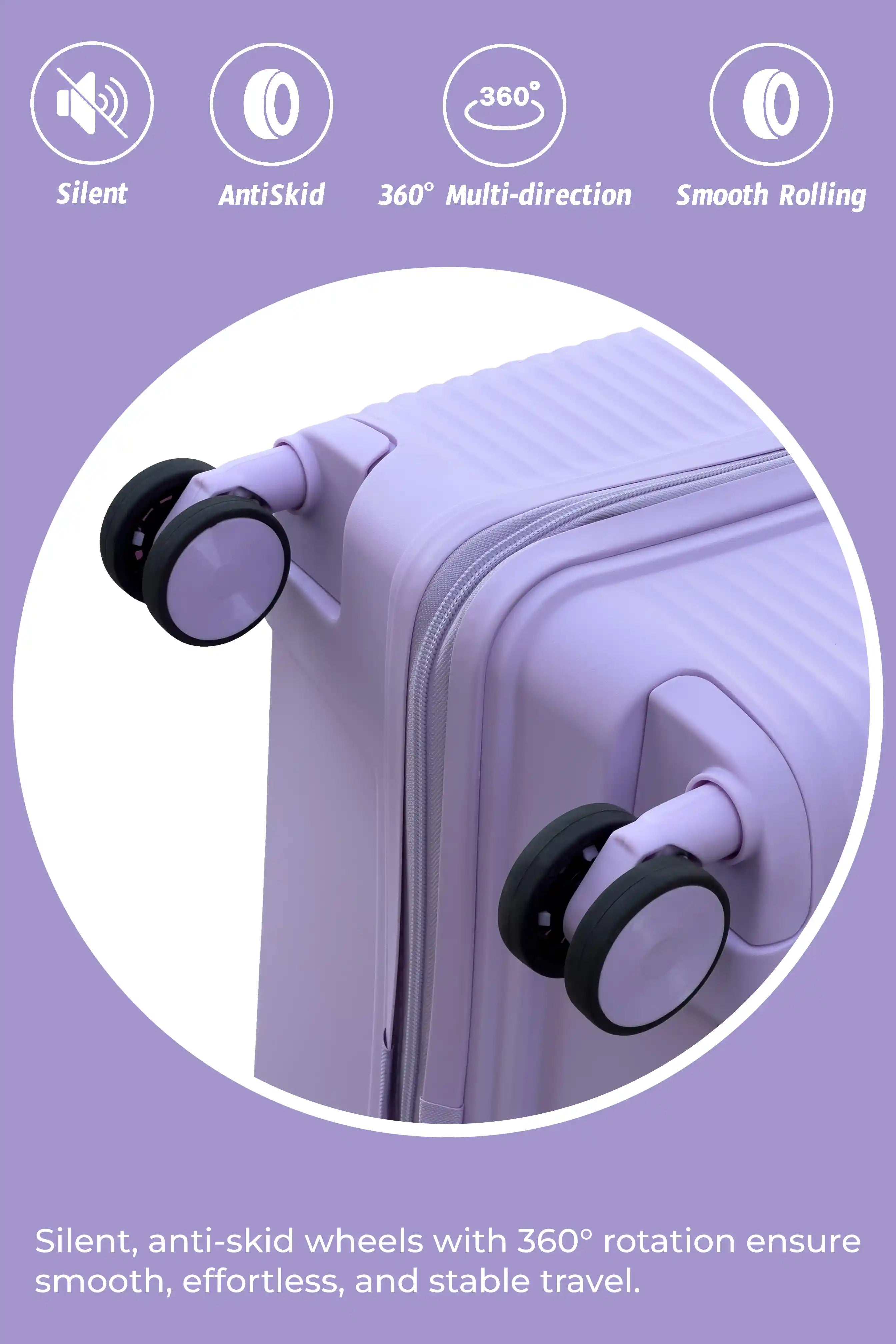 Travel Way PP Line Pro Unbreakable Lightweight 3 Pcs Set (20/24/28 Inch) Hard Shell Luggage Bag With Combination Lock And Telescopic Handle