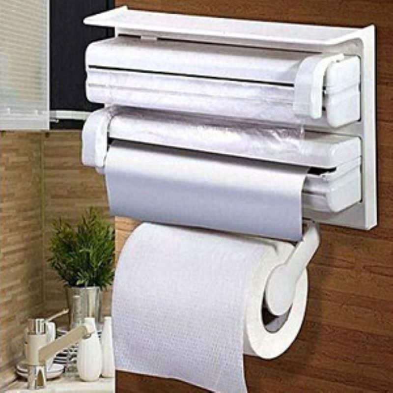 3 In 1 Multipurpose Use Kitchen Triple Paper Roll Dispenser and Holder Zaappy