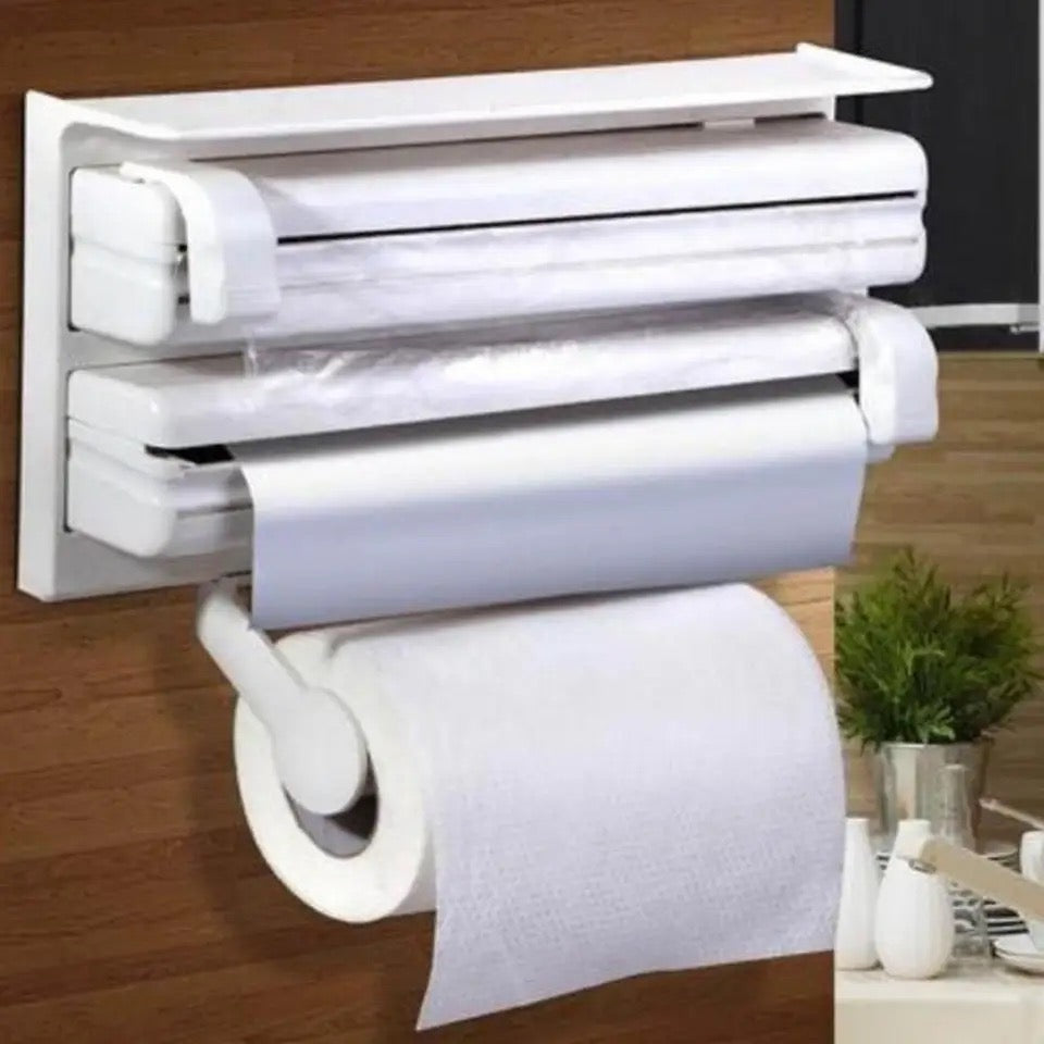 3 In 1 Multipurpose Use Kitchen Triple Paper Roll Dispenser and Holder Zaappy