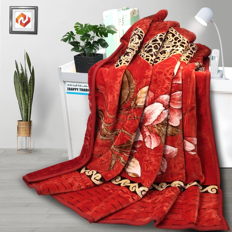 True Love Multi Colour Floral Printed Soft King Size Winter Blanket 220*240 Cm