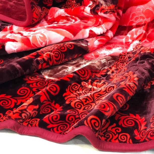 True Love Multi Colour Floral Print Soft King Size Winter Blanket 220*240 cm Zaappy