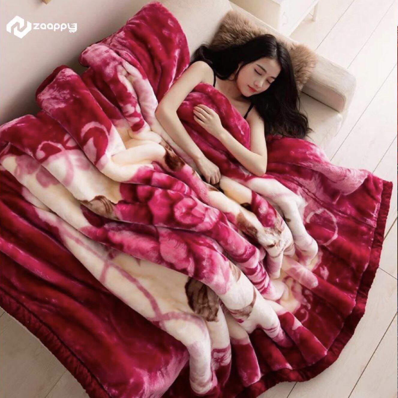 True Love Multi Colour Floral Print Soft King Size Winter Blanket 220*240 cm Zaappy