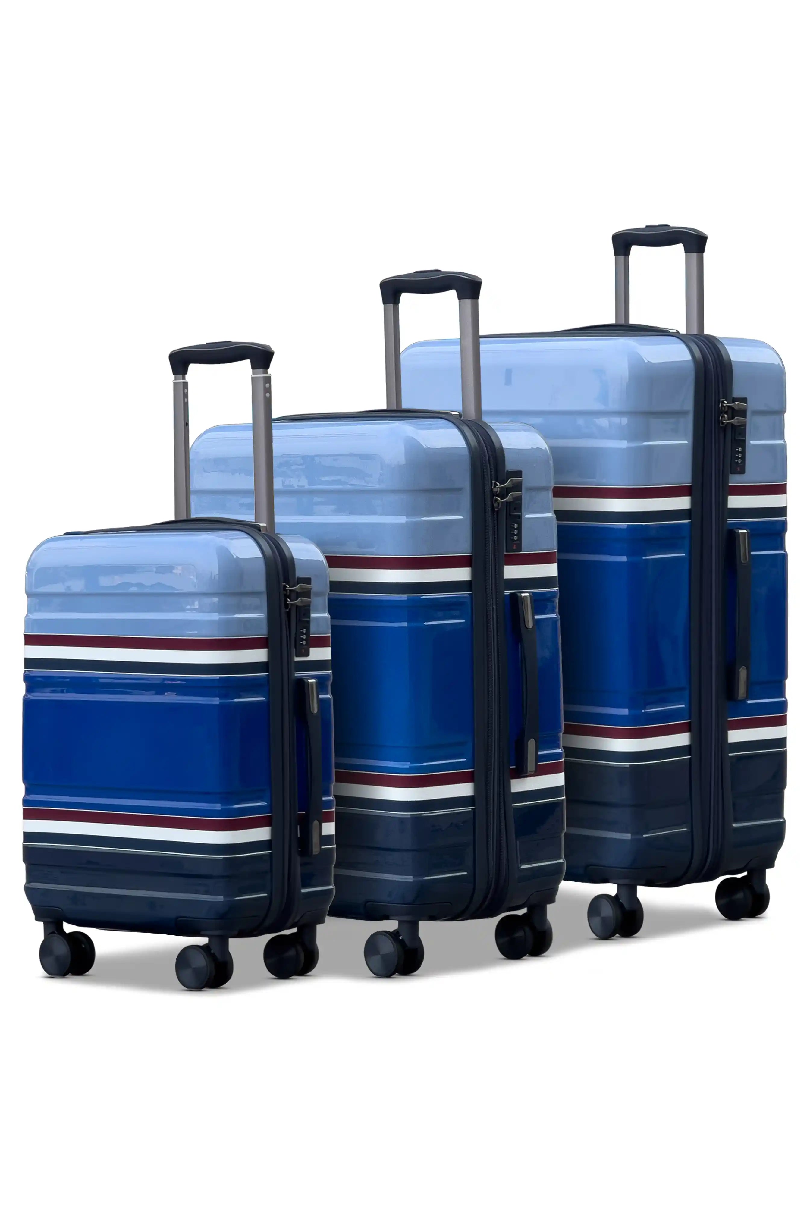 Travelus Printed Expandable PC Lightweight 3 Pcs Set (20/24/28 Inch) Luggage Bags with Smooth Spinner Wheels